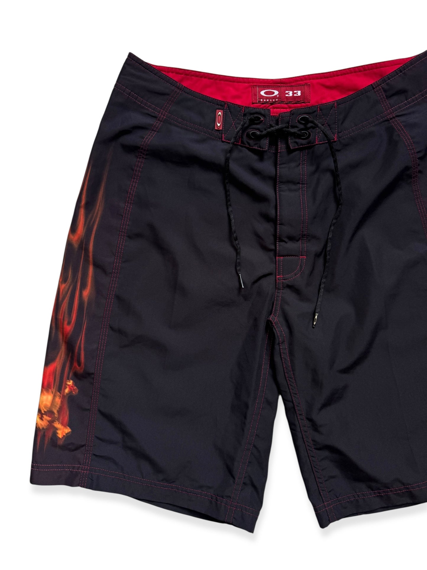 Early 2000’s Oakley Jet Black Flame Shorts