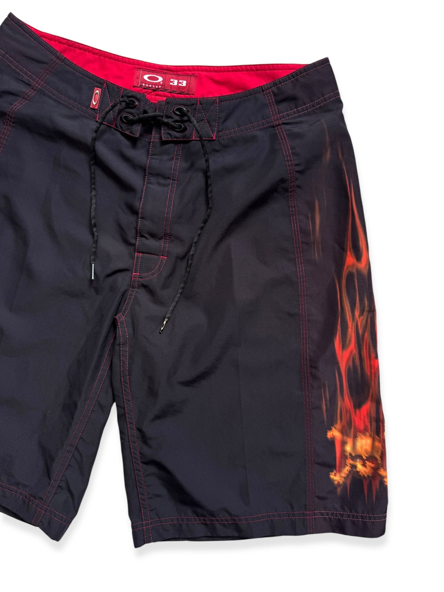 Early 2000’s Oakley Jet Black Flame Shorts