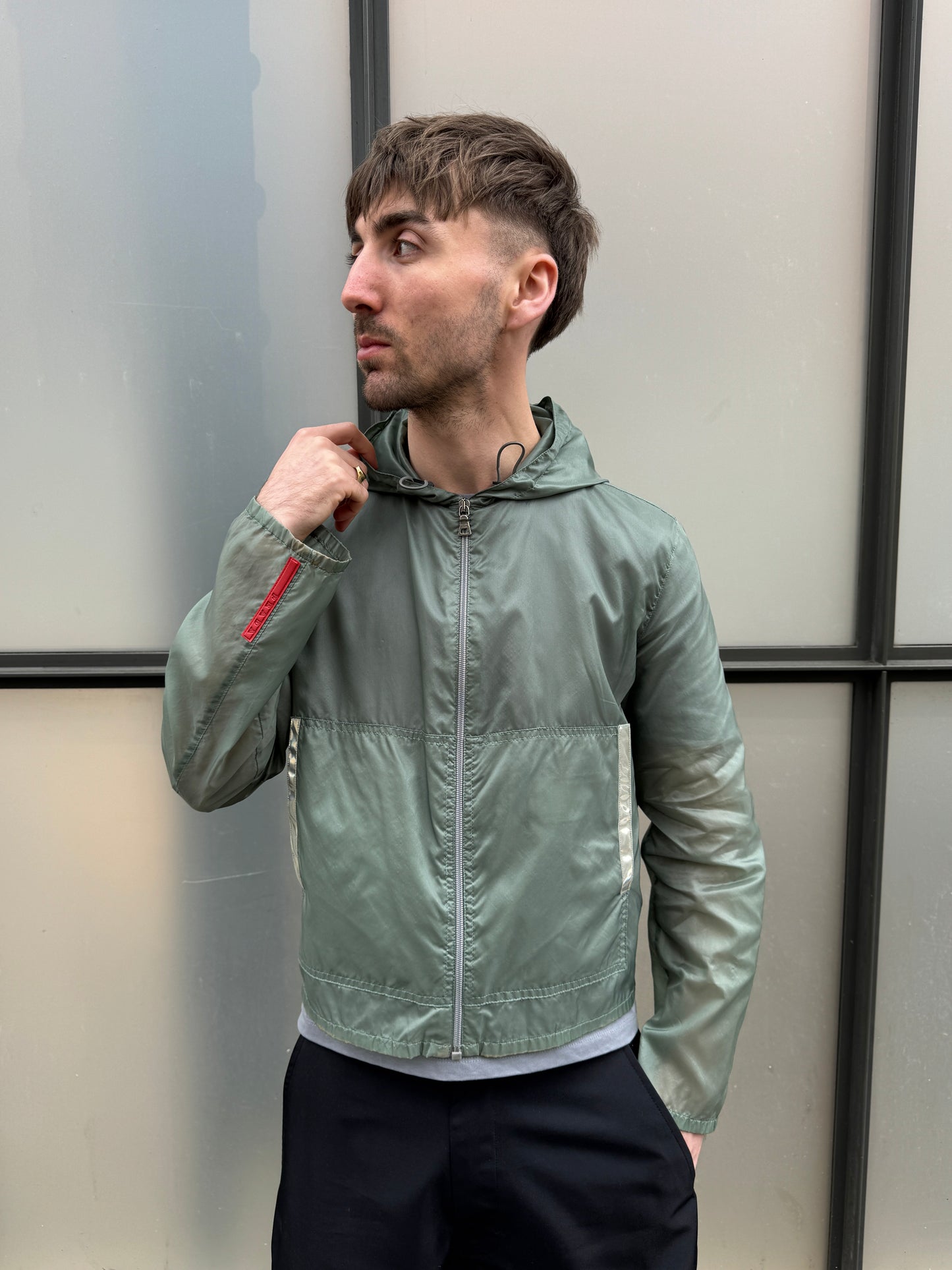 SS00’ Prada Sport Pistachio Green Semi Transparent Cropped Jacket