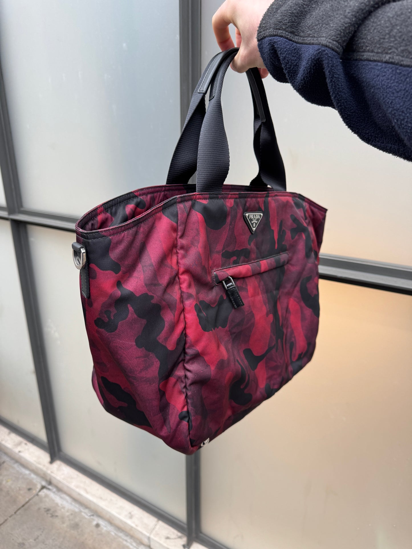 Prada Milano Nylon Red Camo Bag