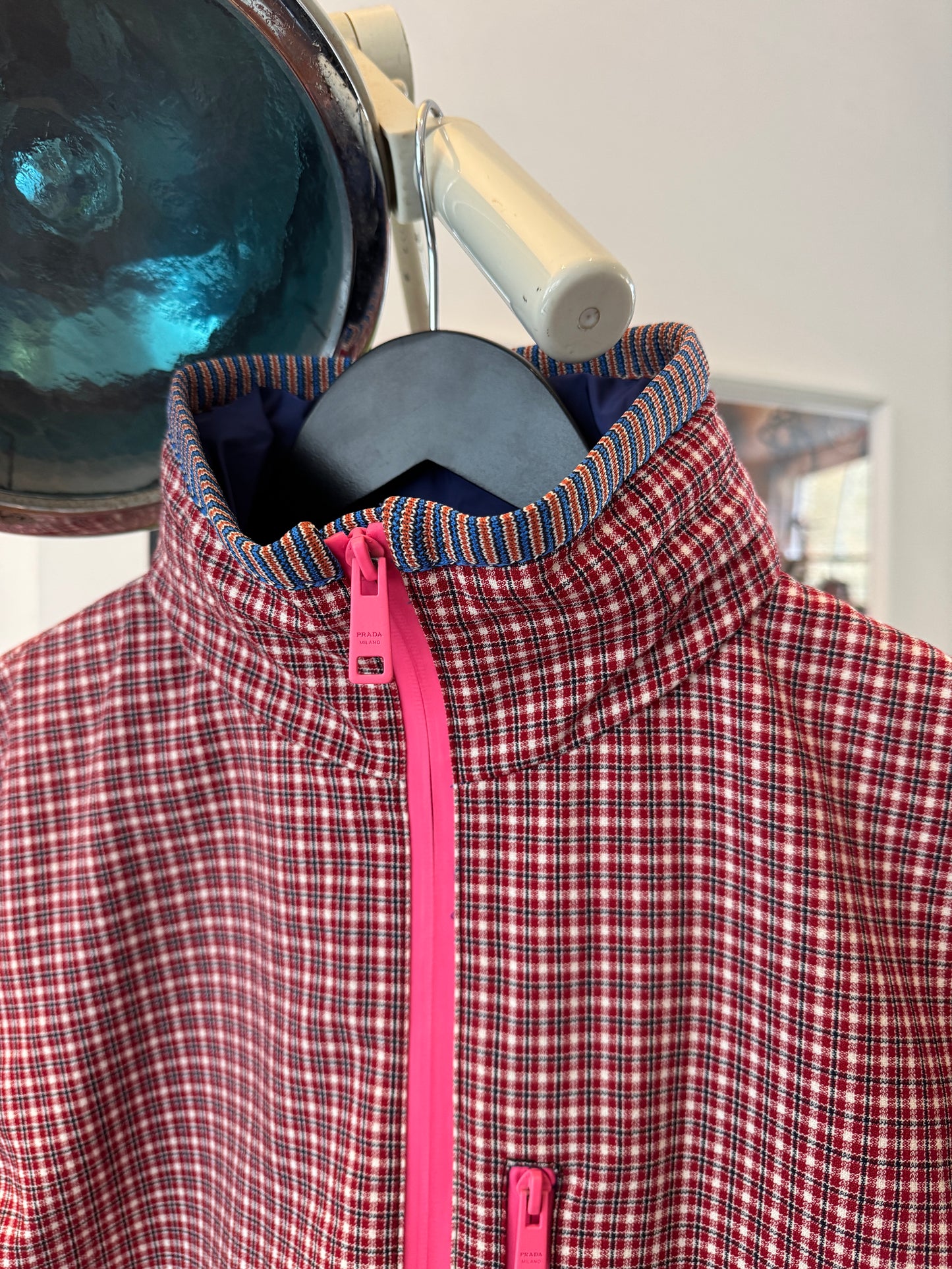 SS17’ Prada Main Line Knitted Plaid Jacket