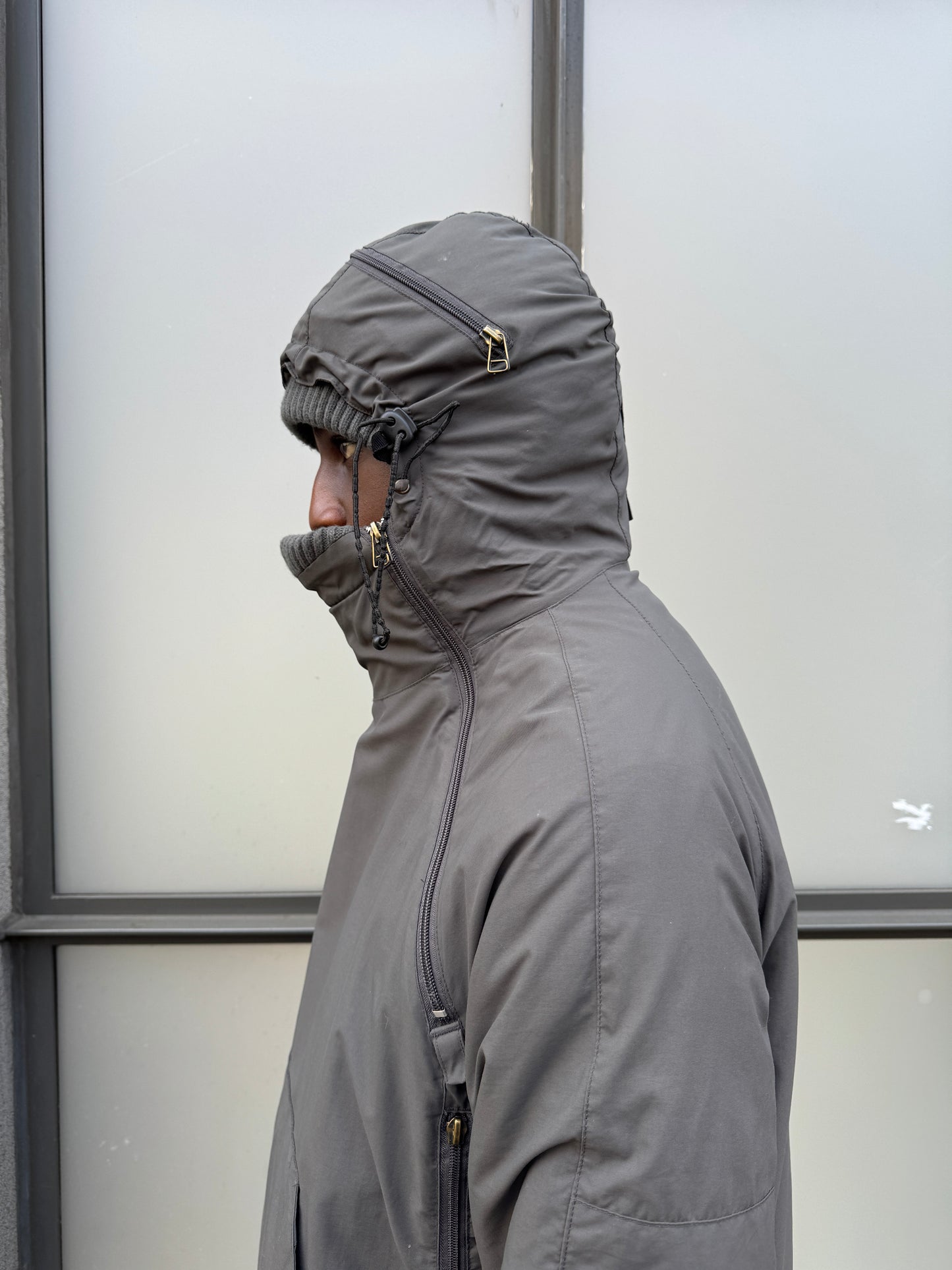 Early 2000’s Schott Expandable Balaclava Hood Padded Pullover Jacket
