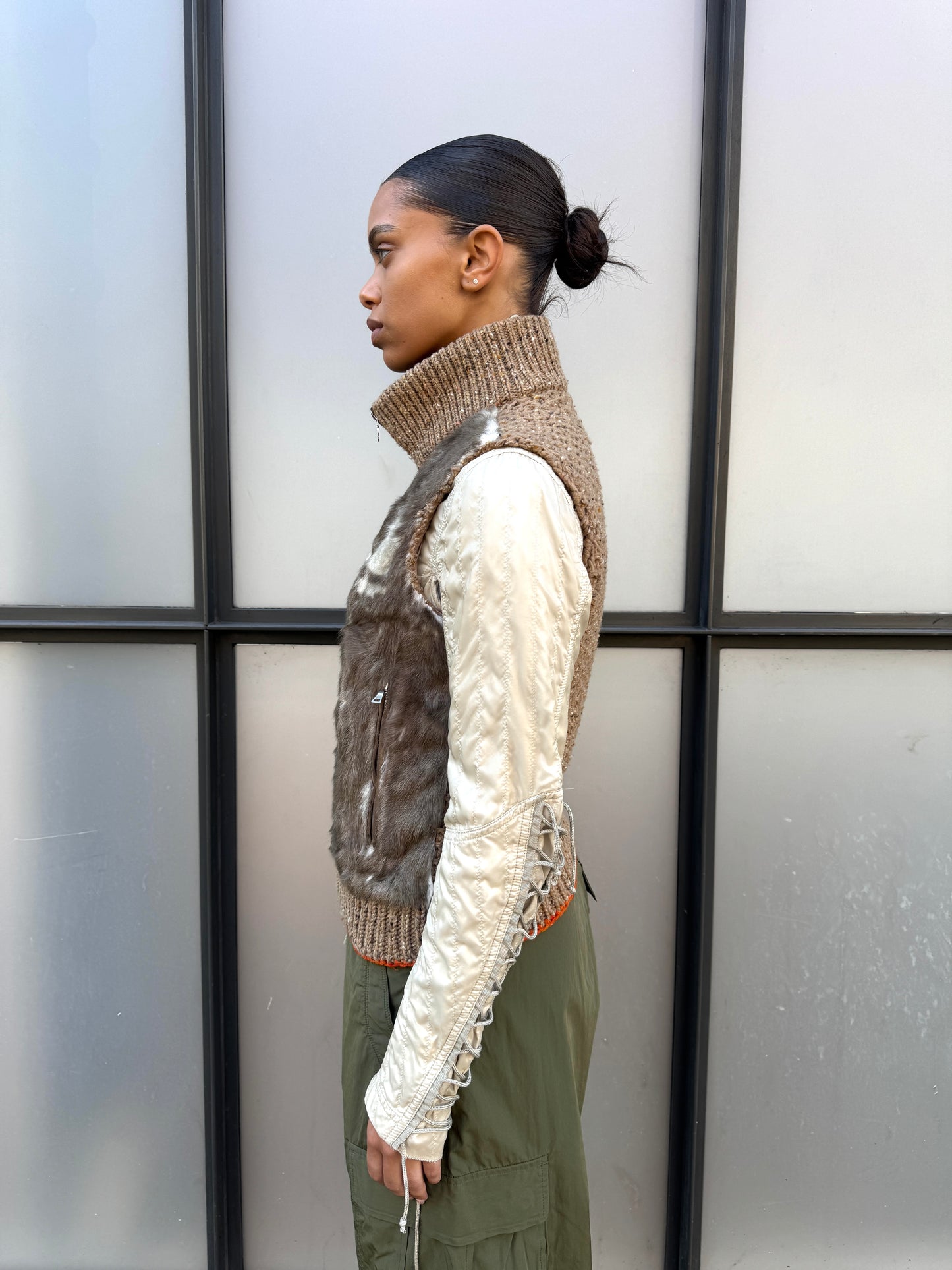 AW03' Prada Sport Dyed Kid Fur Knitted Vest