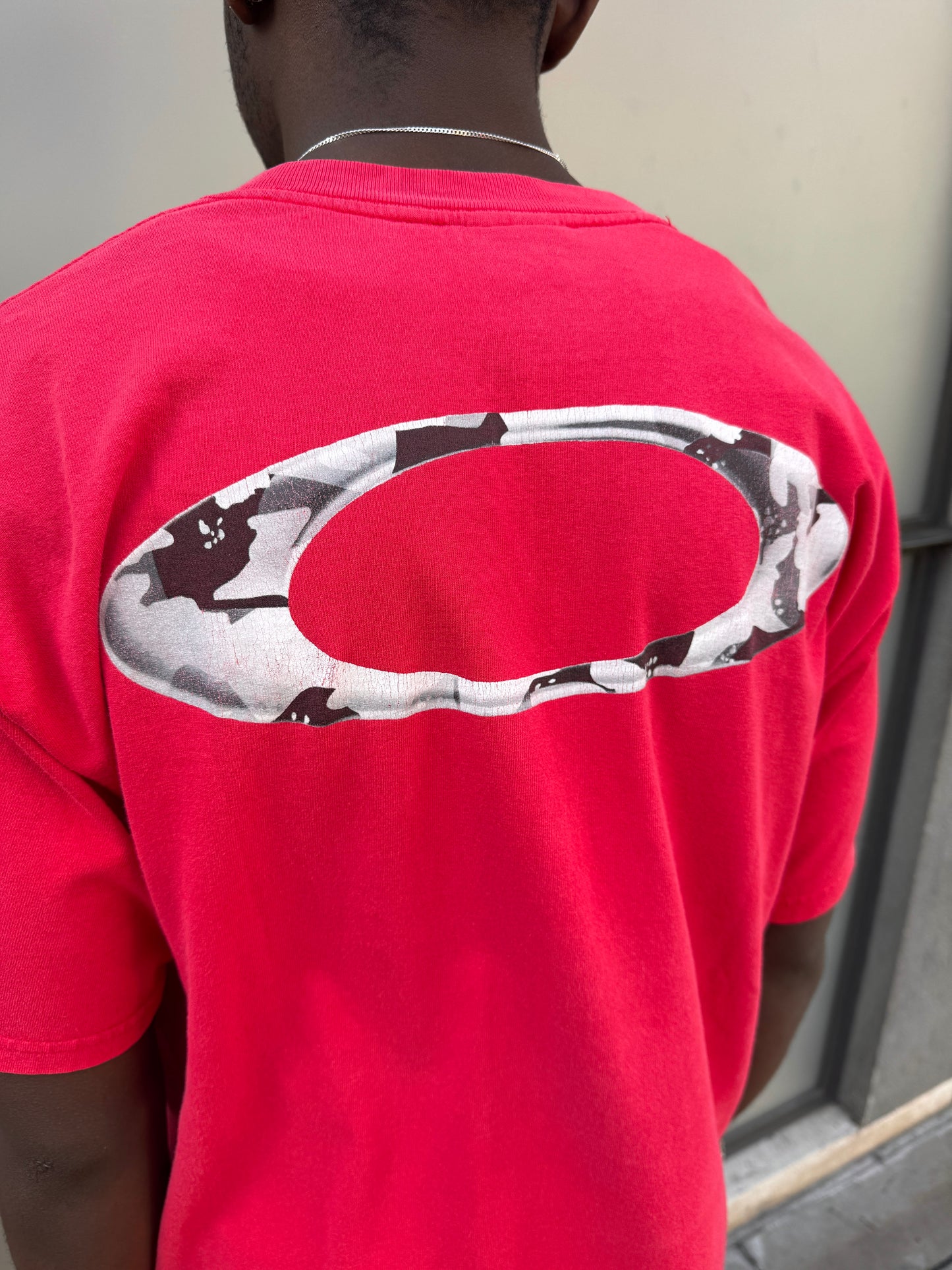 Early 2000’s Oakley Software Bright Red Graphic Tee