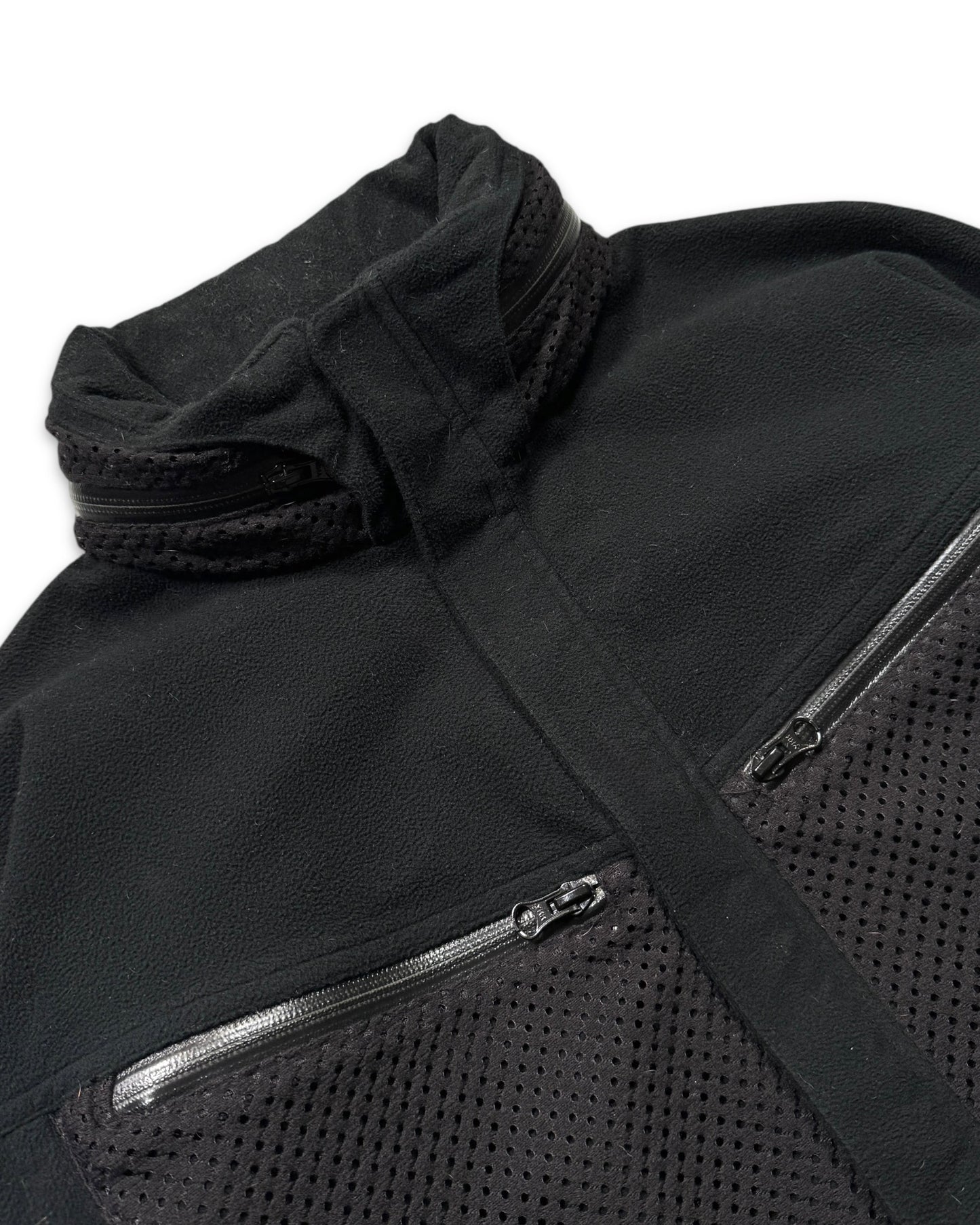 2008 Comme Des Garcons Jet Black Dual Mesh Pocket Technical Jacket