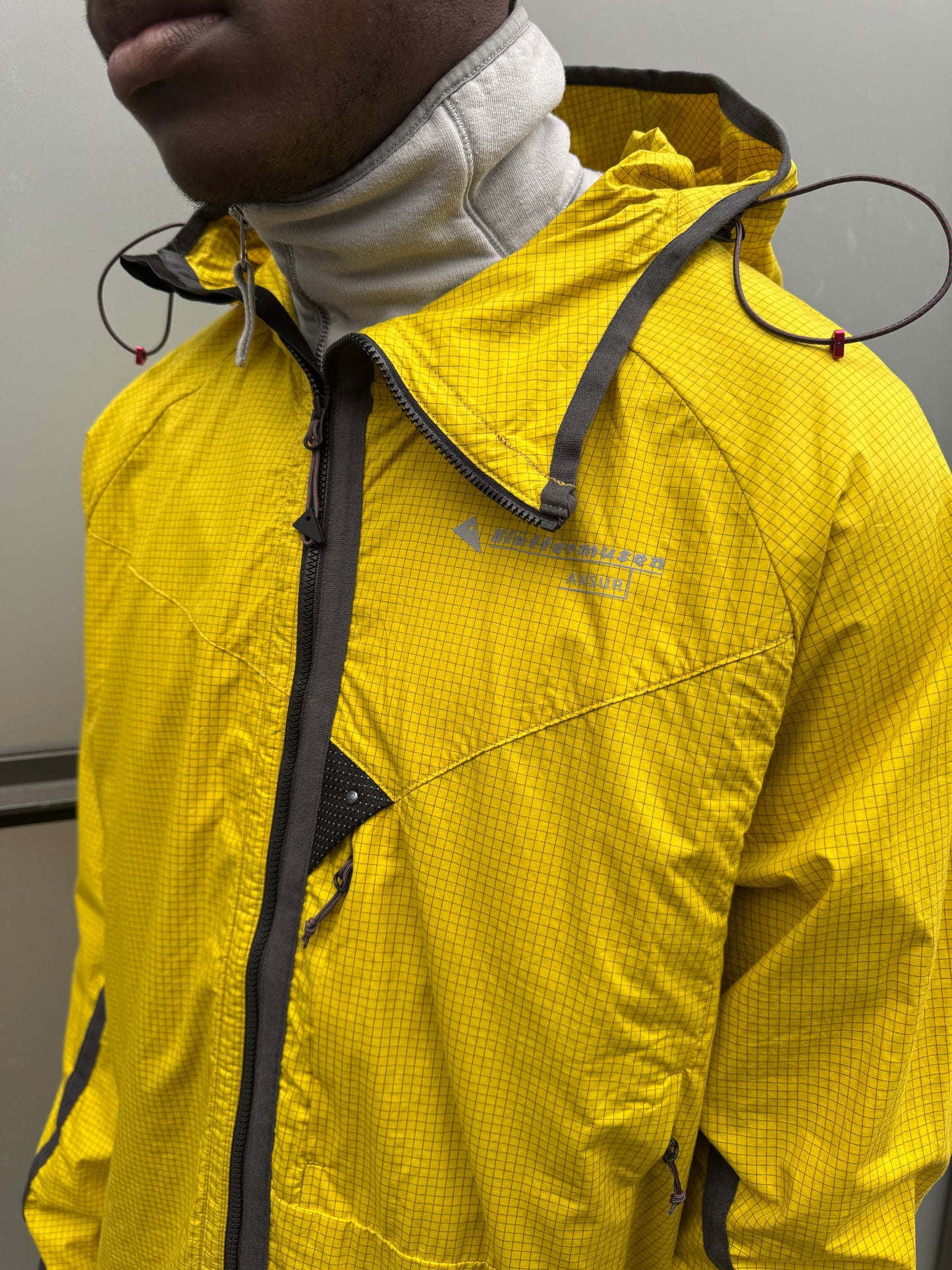 Klattermusen Bright Yellow Rip Stop Technical Asymmetric Zip Jacket