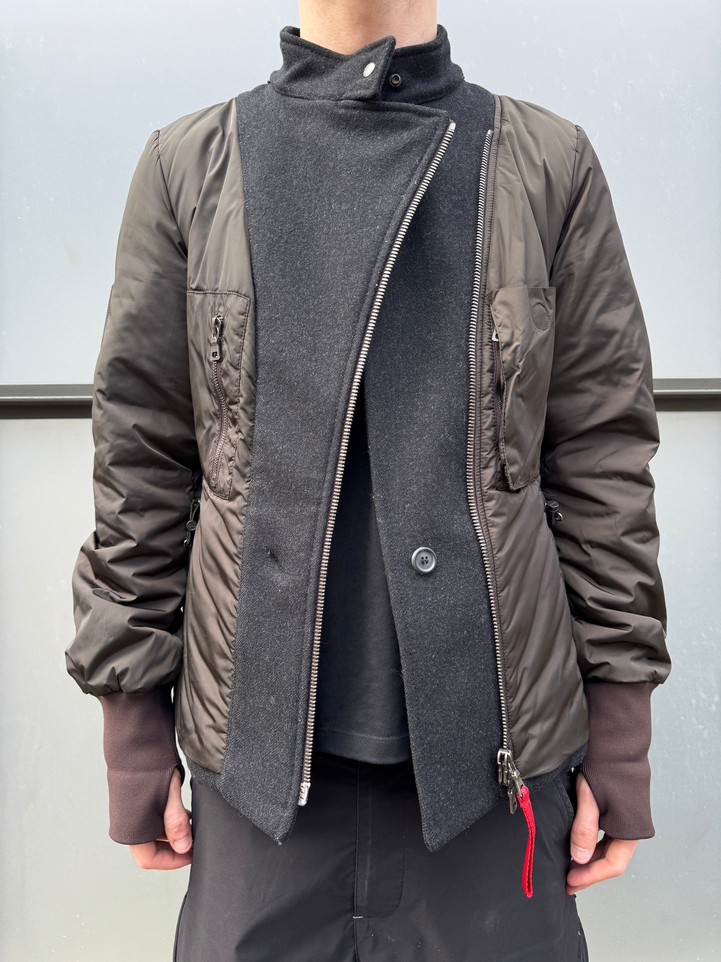 Early 2000’s Prada Deep Brown Asymmetrical Zip ‘Inside Out’ Jacket