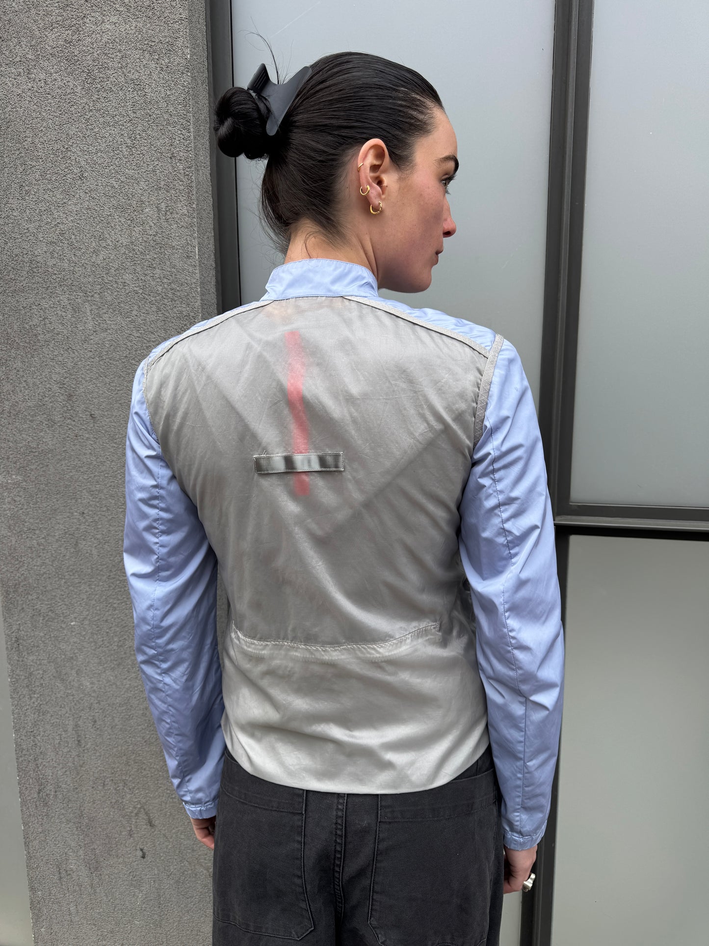 SS00’ Prada Sport Semi Transparent Back Baby Blue Jacket