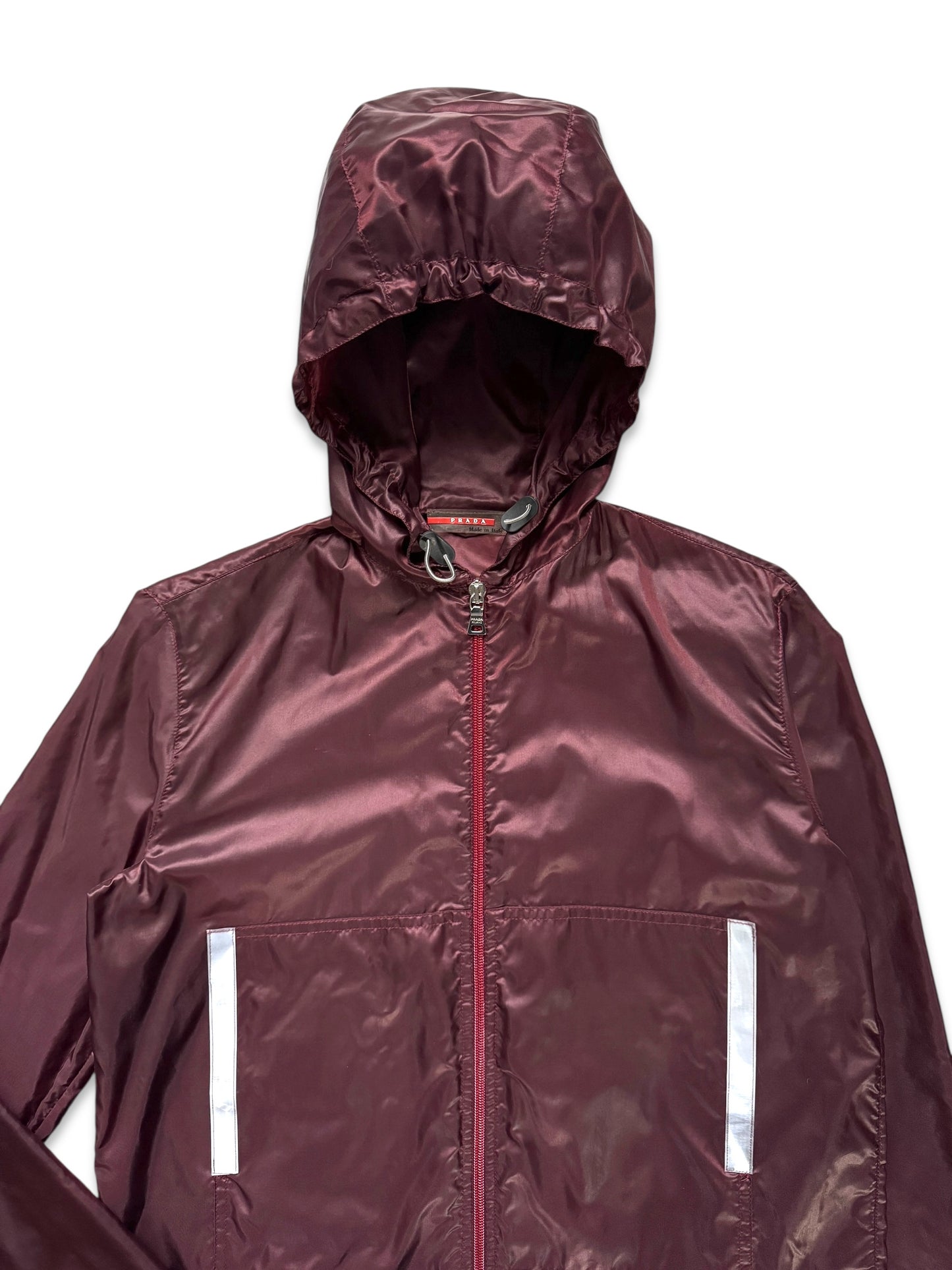 SS00’ Prada Sport 3M Burgundy Hooded Nylon Jacket