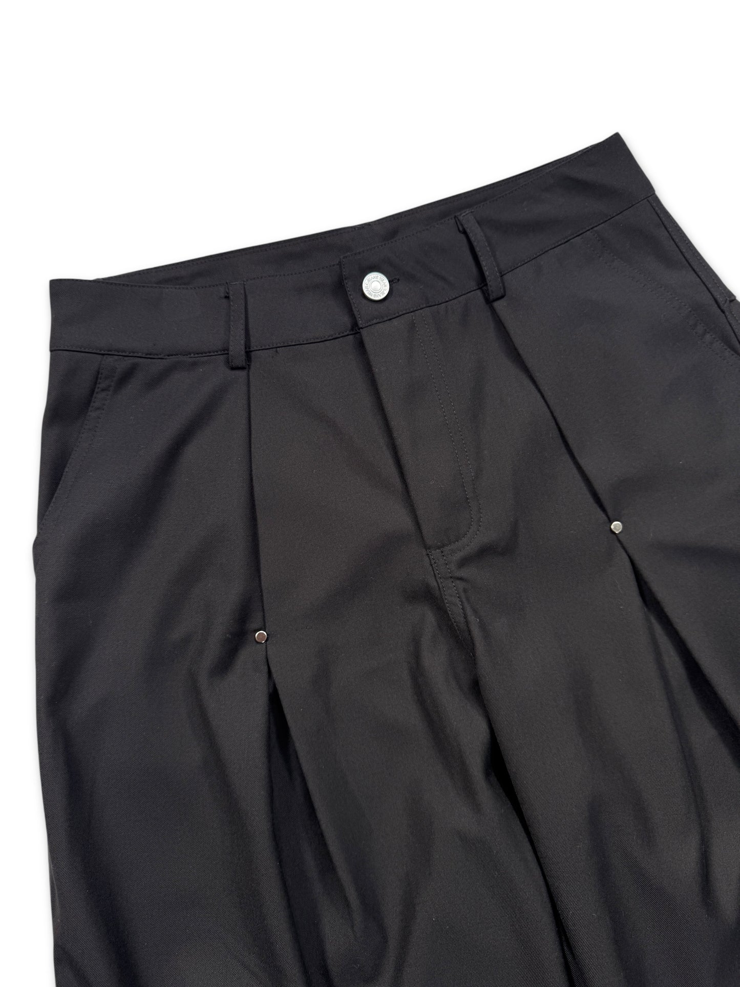 Unbranded Jet Black Pleated Pant