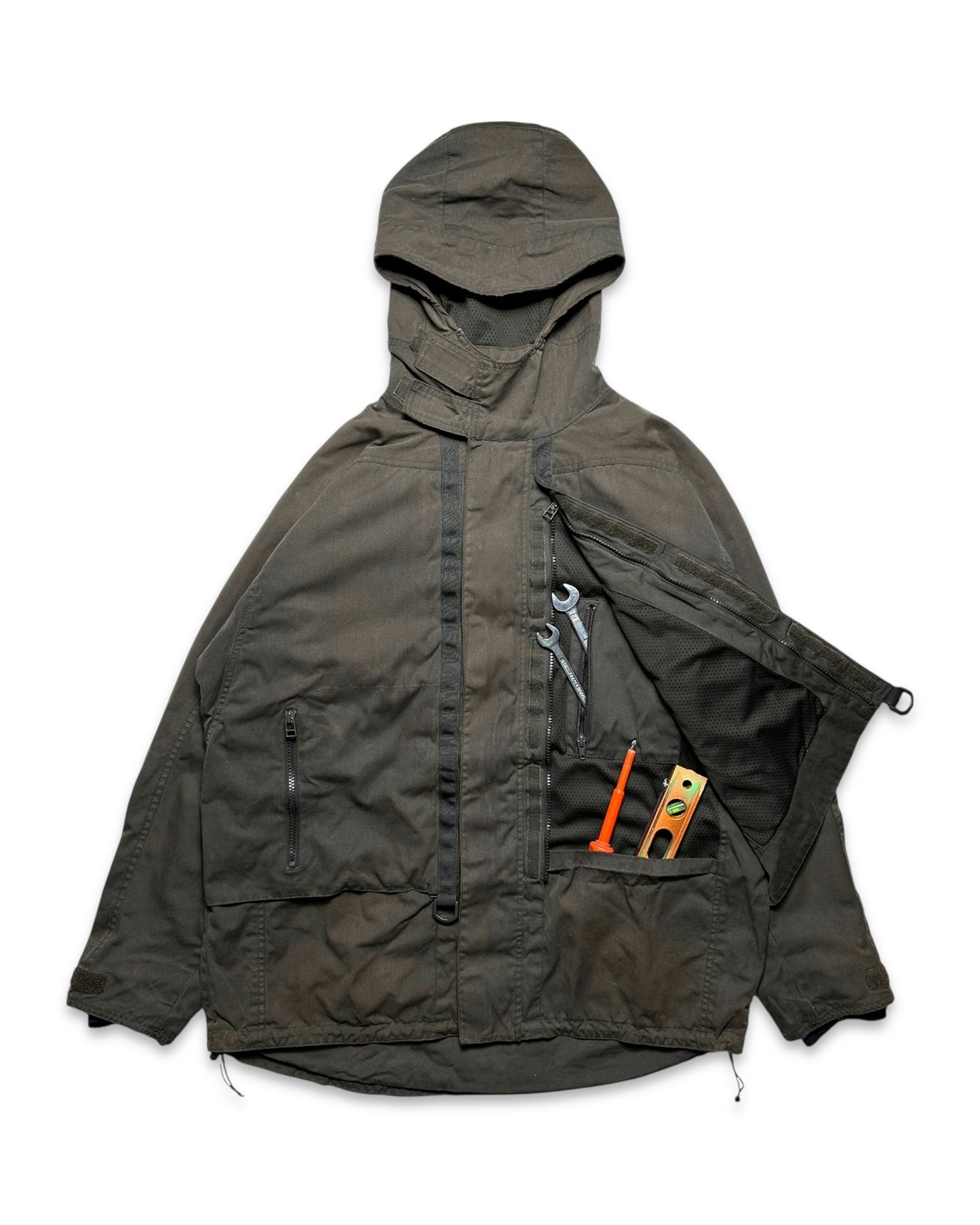 Early 2000’s Levi’s Engineered Dark Khaki Waxed Cotton Stash Pocket Jacket