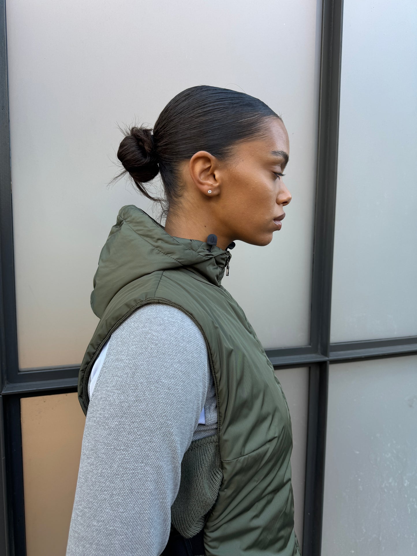 AW99’ Prada Sport Khaki Nylon/Knit Hooded Vest