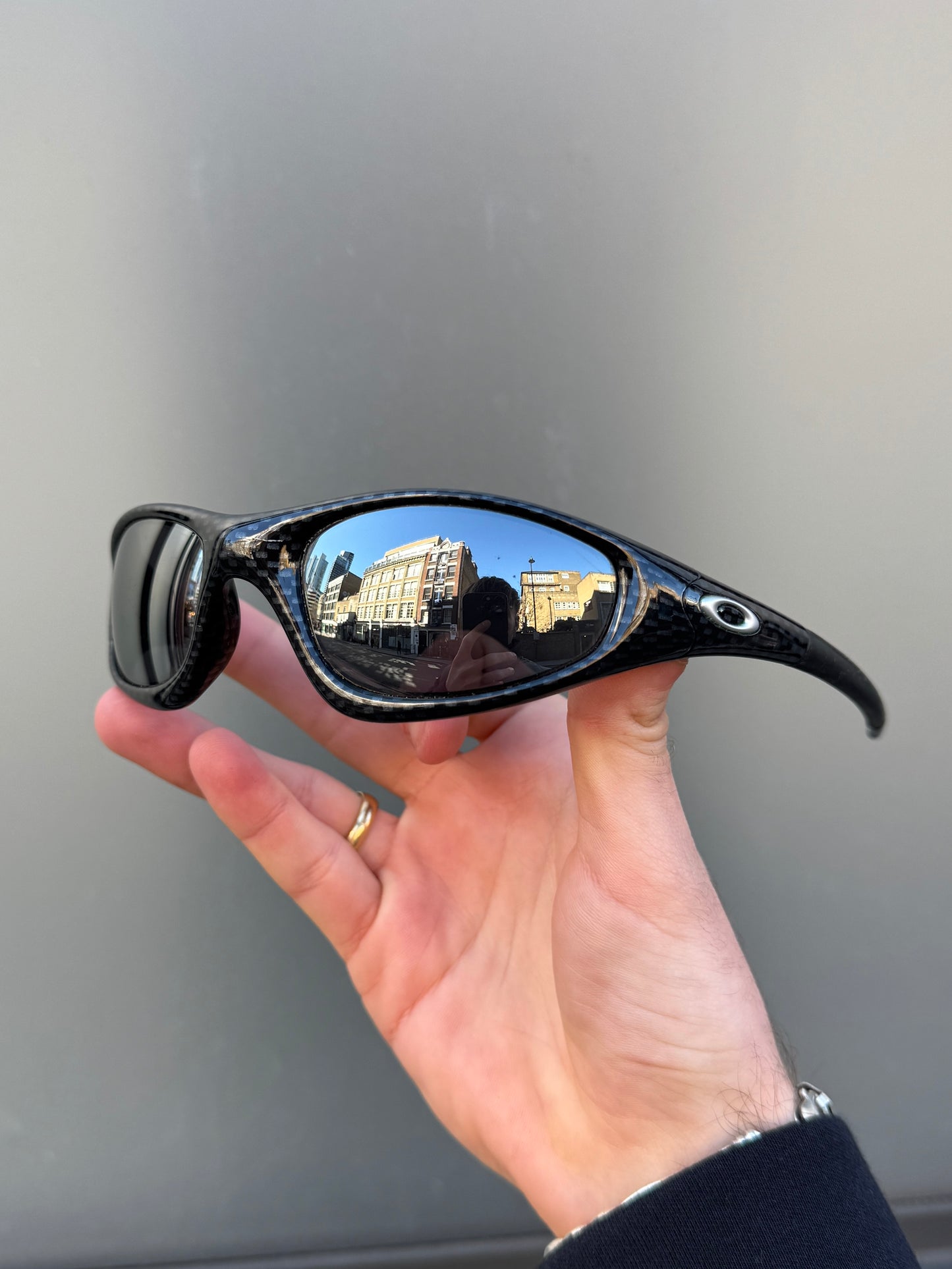 1990’s Oakley Straight Jacket Jet Black Carbon Fibre Sunglasses