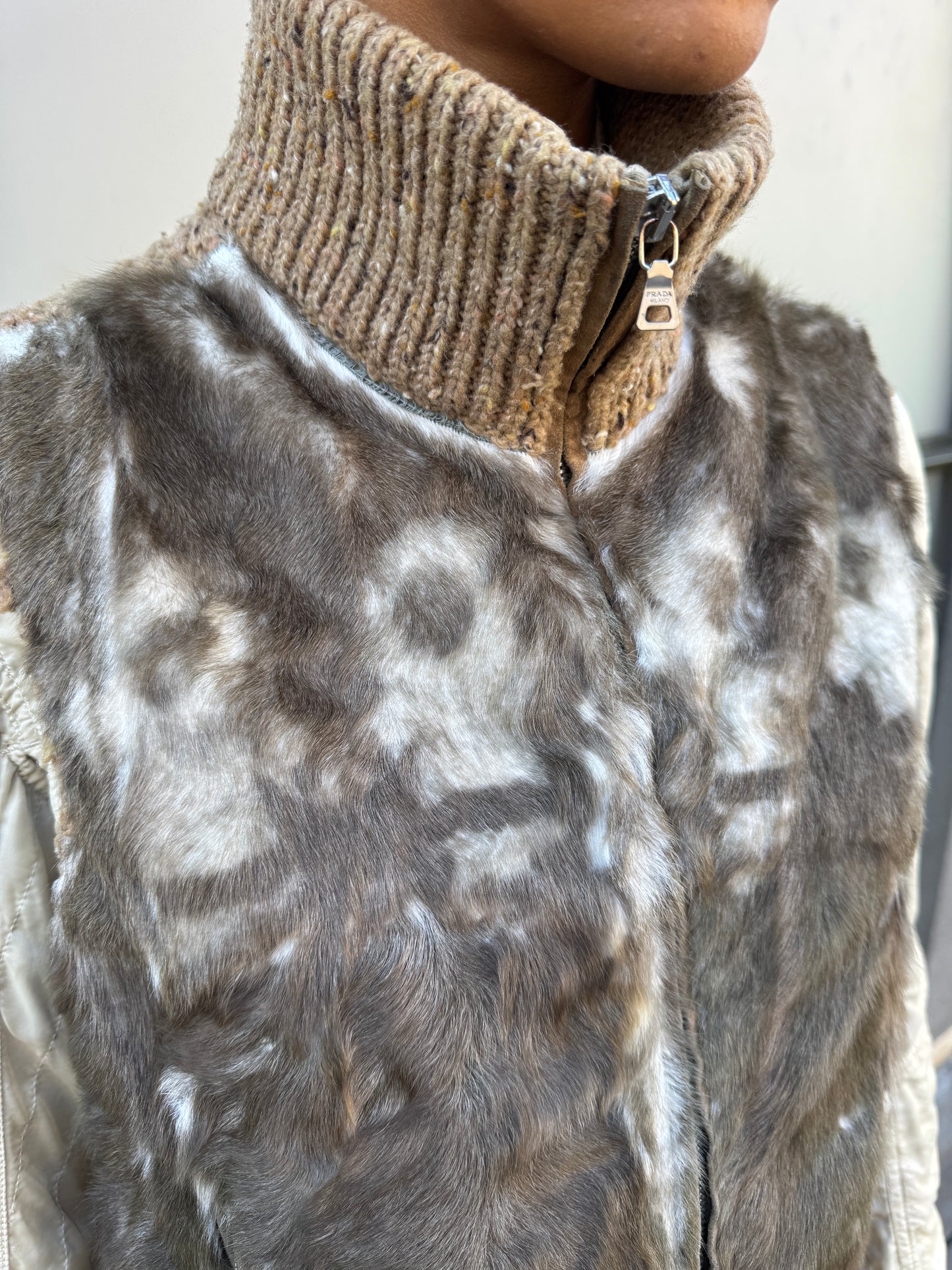 AW03' Prada Sport Dyed Kid Fur Knitted Vest