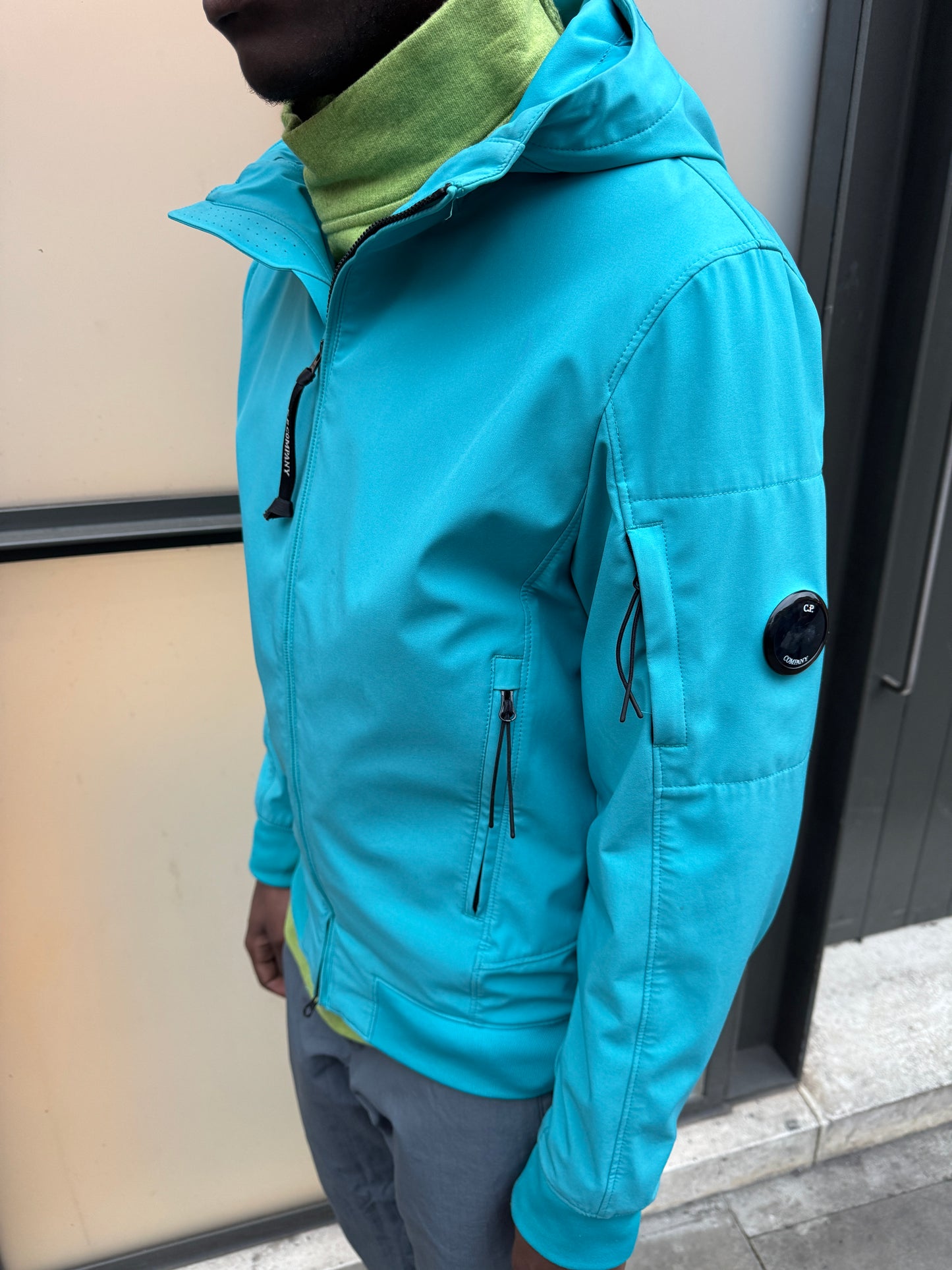 CP Company Marina Blue Soft Shell Goggle Jacket