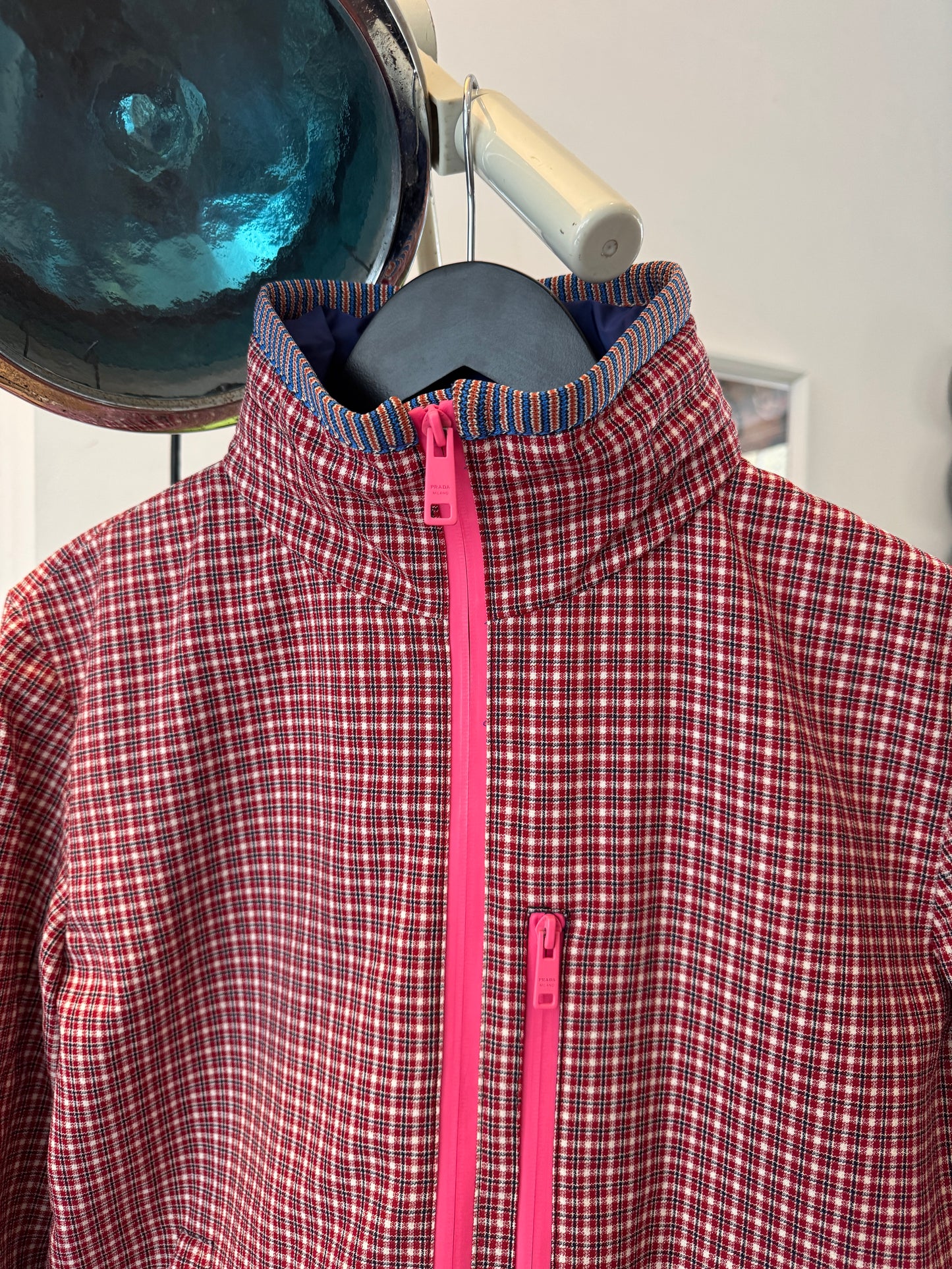 SS17’ Prada Main Line Knitted Plaid Jacket
