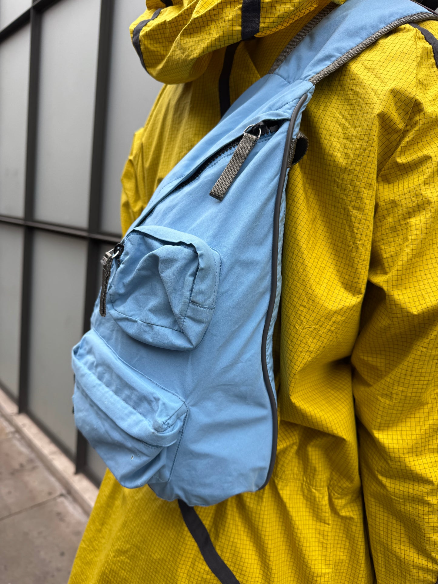Early 2000's Prada Sport Baby Blue Multi Pocket Cross Body Bag