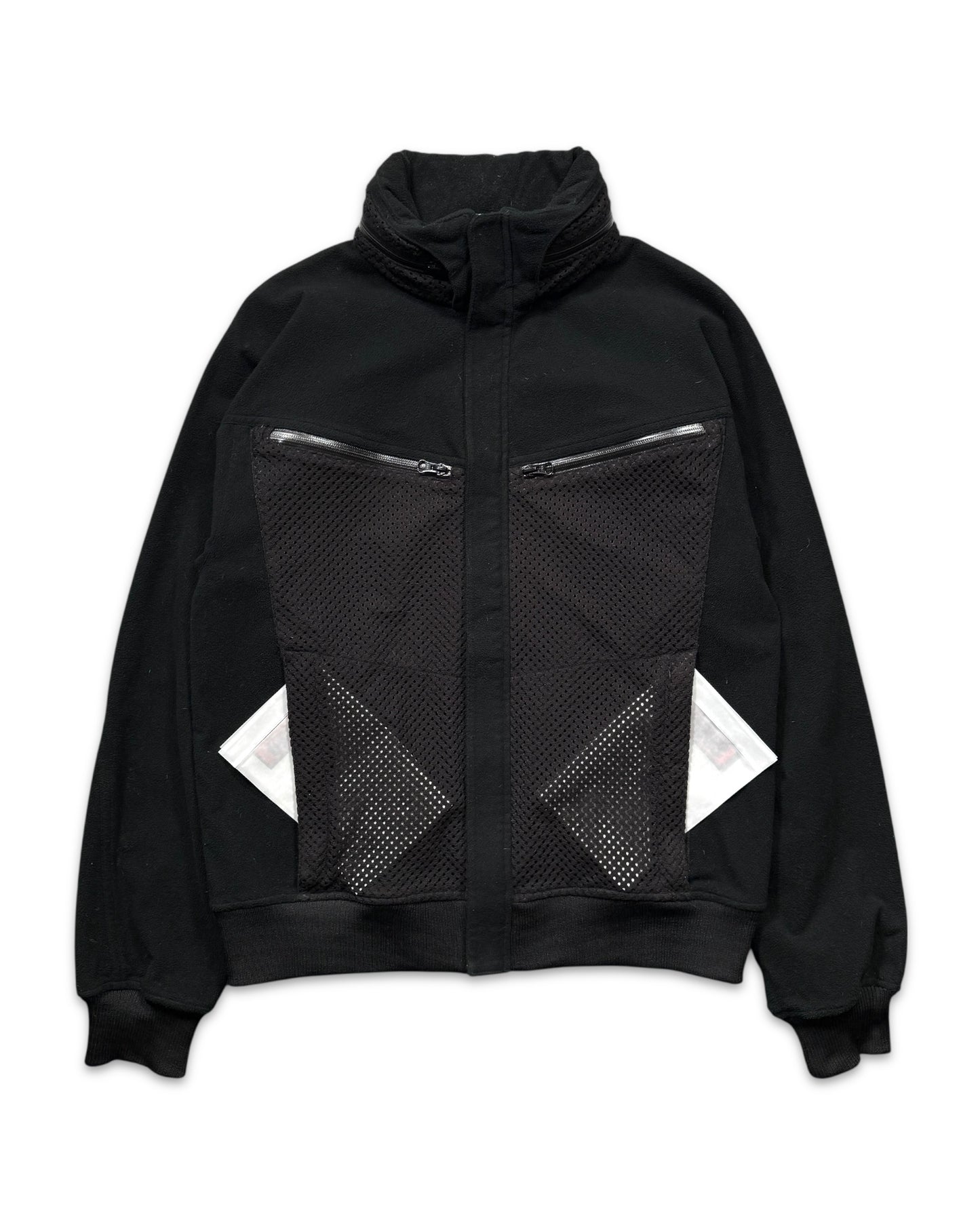 2008 Comme Des Garcons Jet Black Dual Mesh Pocket Technical Jacket