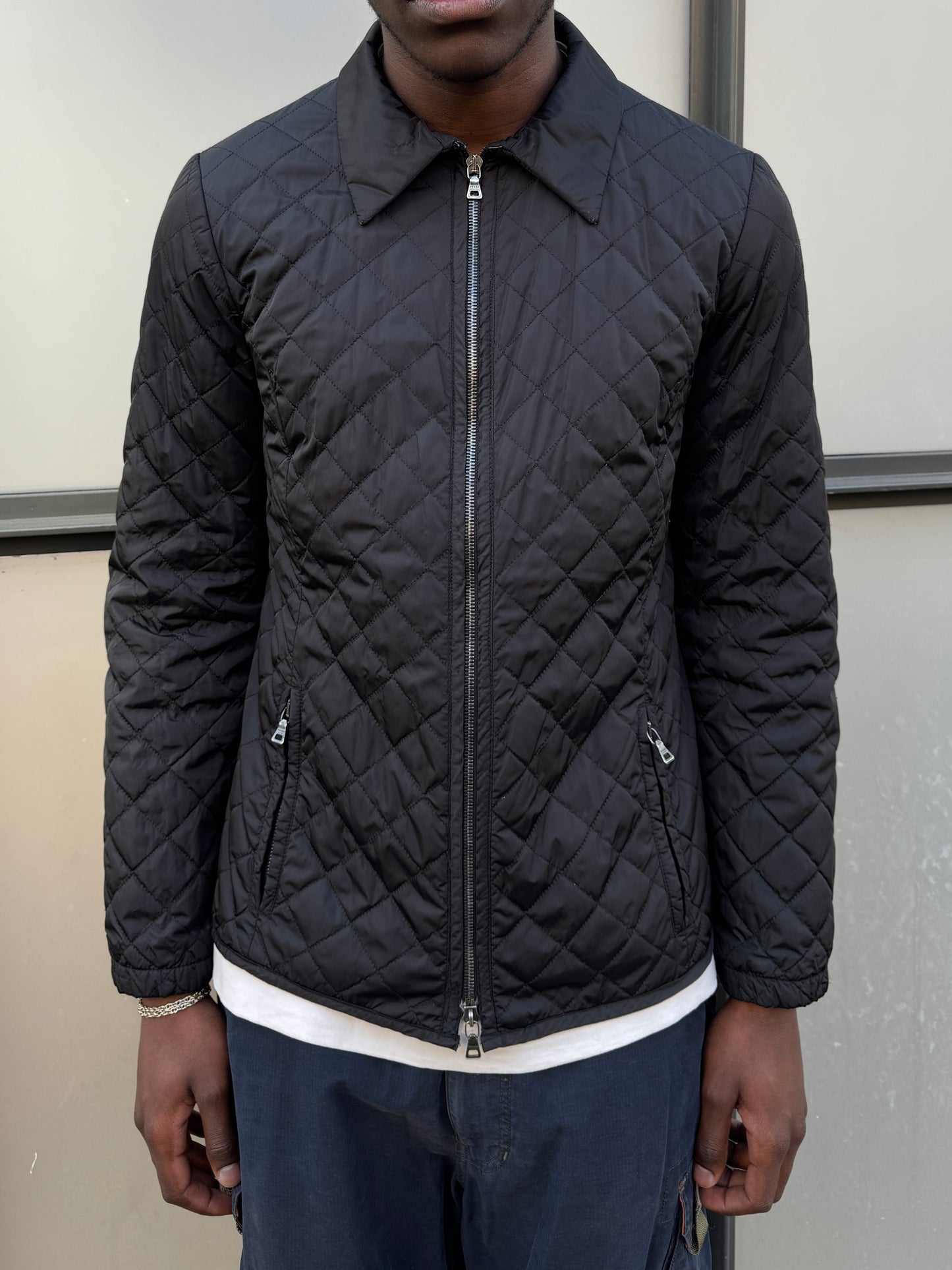 Early 2000’s Prada Jet Black Quilted Jacket