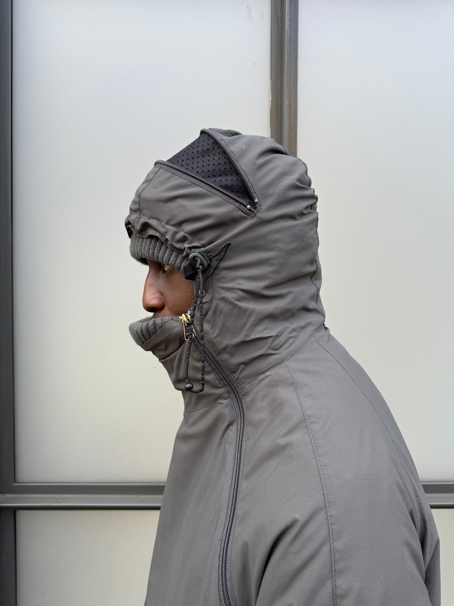 Early 2000’s Schott Expandable Balaclava Hood Padded Pullover Jacket