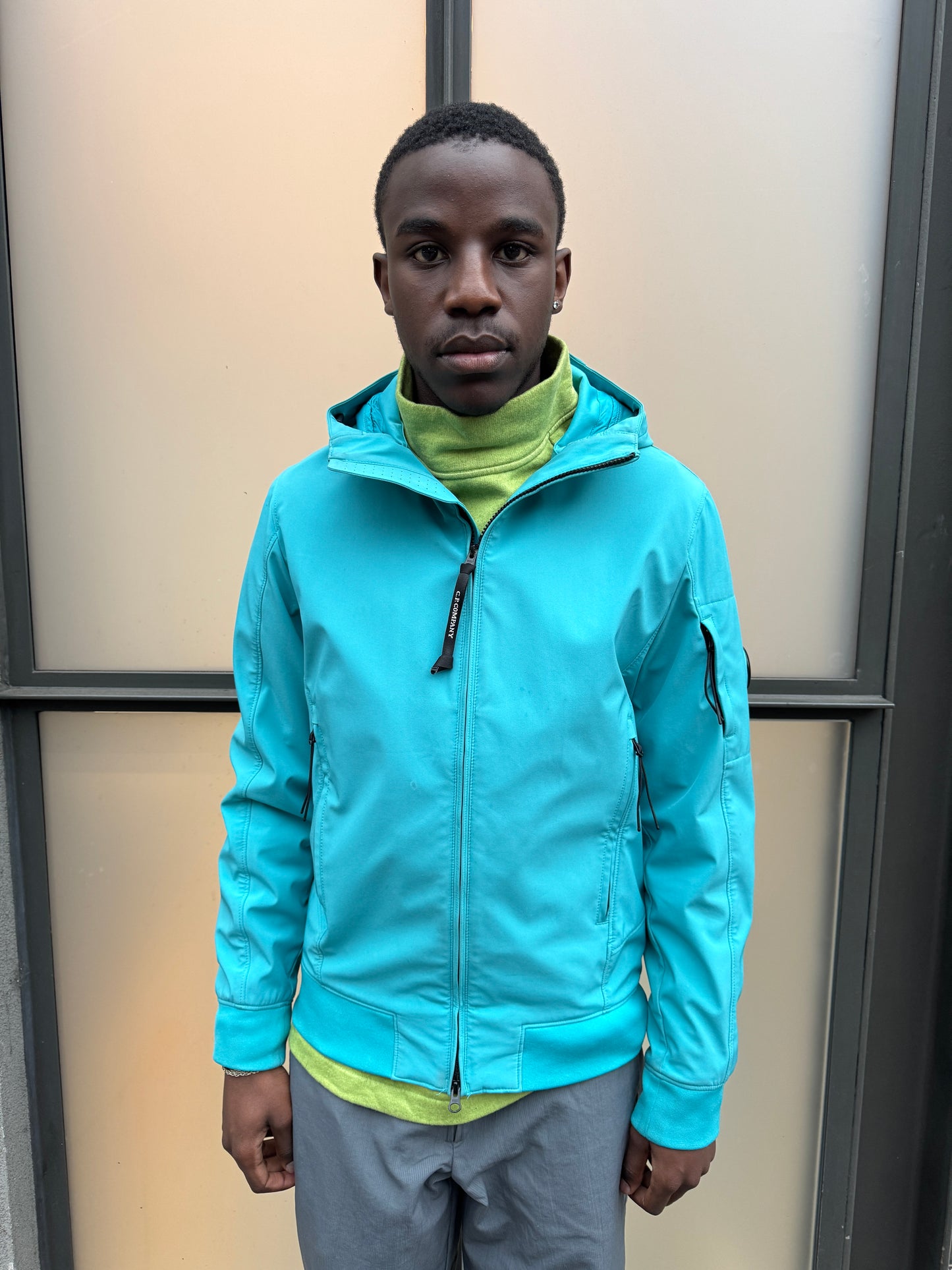CP Company Marina Blue Soft Shell Goggle Jacket