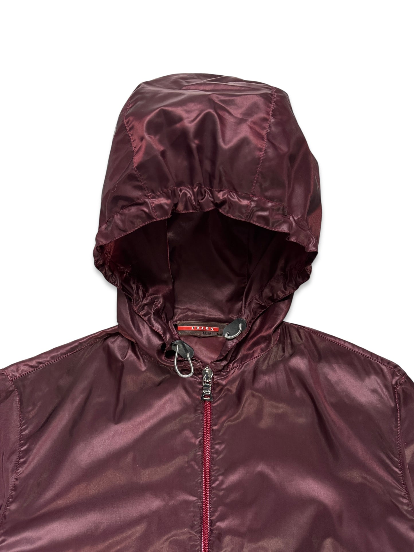 SS00’ Prada Sport 3M Burgundy Hooded Nylon Jacket