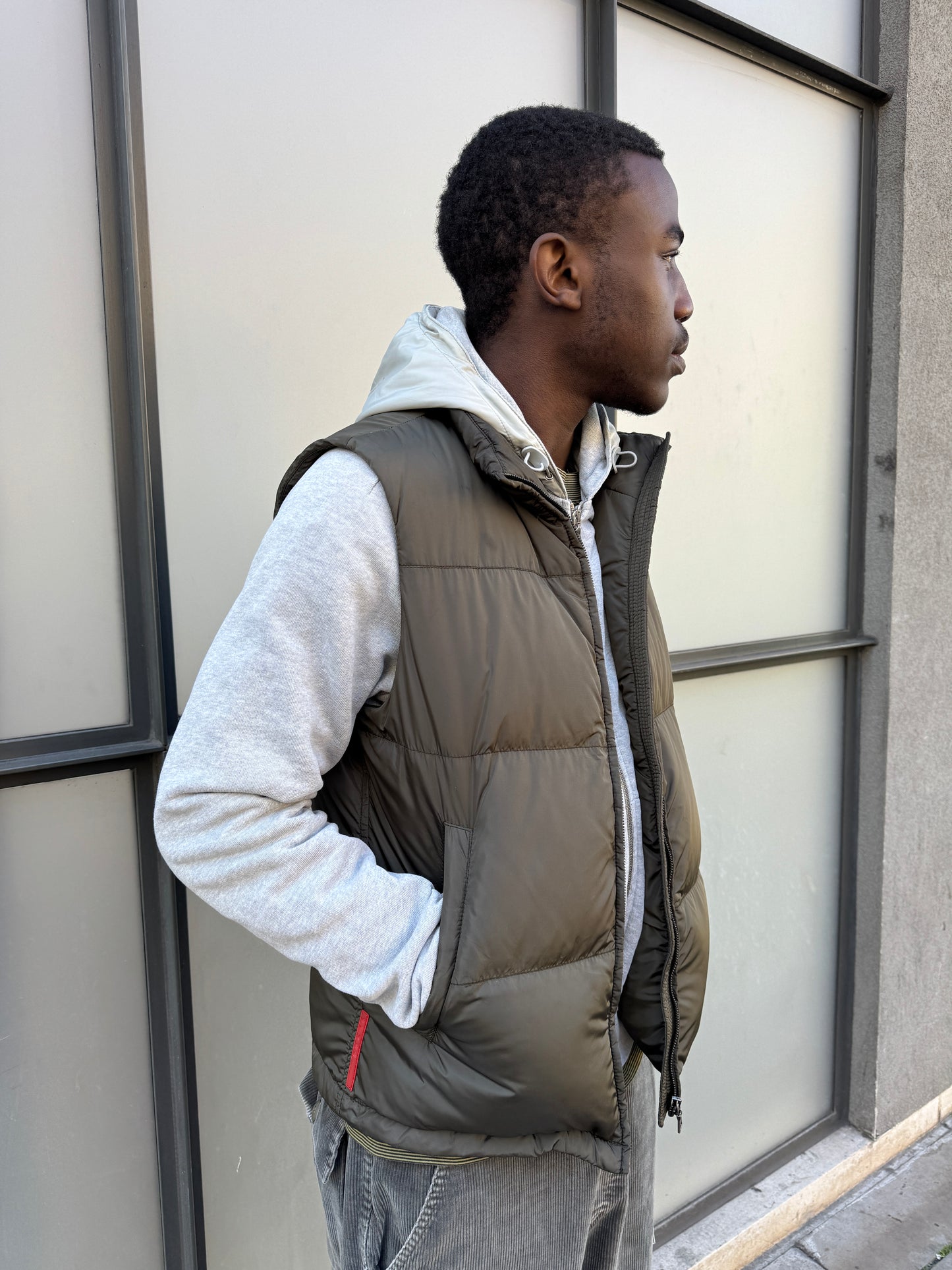 Early 2000’s Prada Sport Khaki Green Padded Gilet