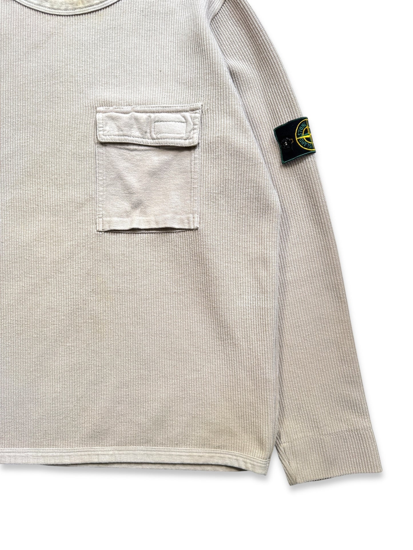 AW99 Stone Island Ribbed Cotton Chest Pocket Crewneck