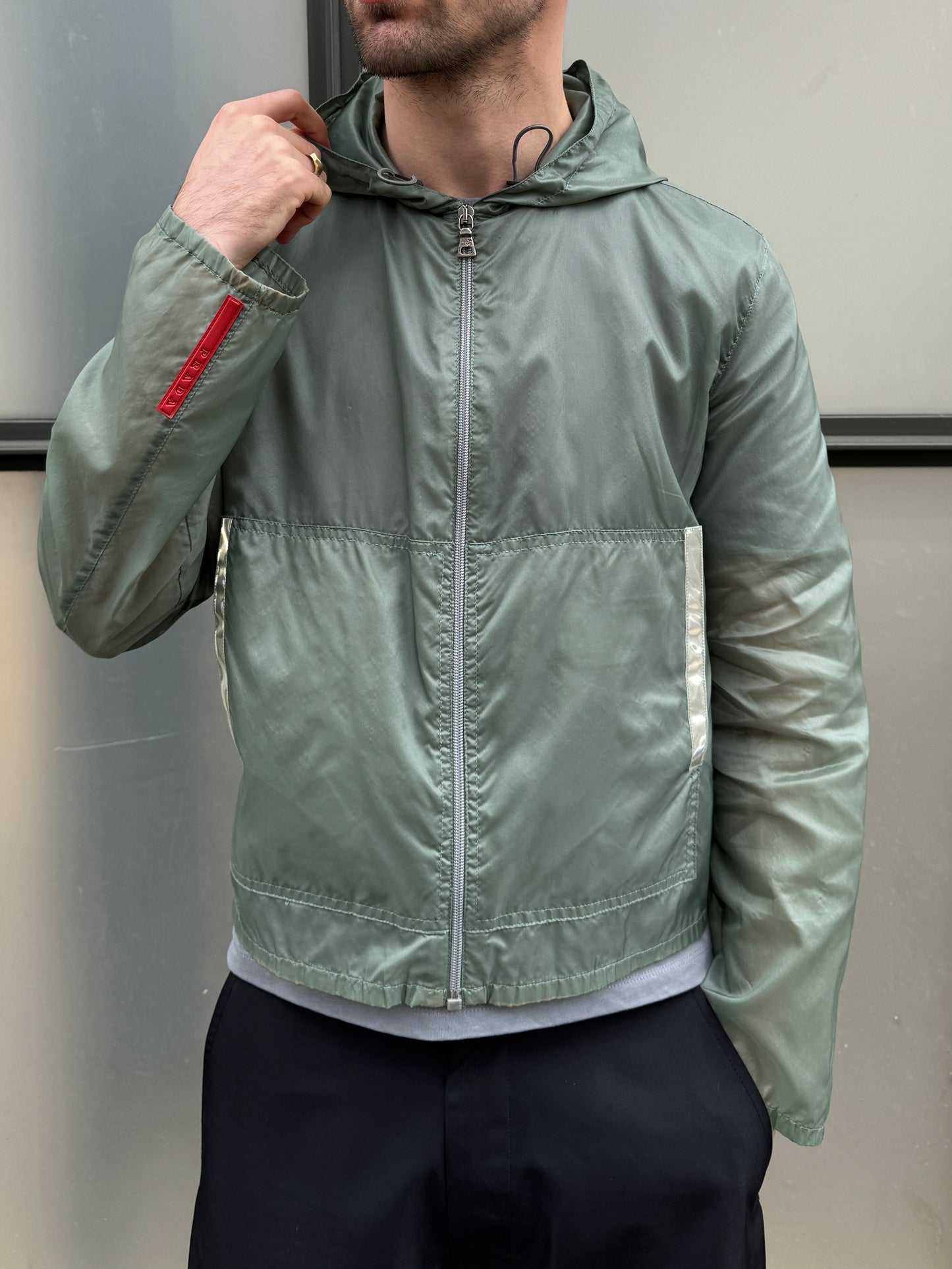 SS00’ Prada Sport Pistachio Green Semi Transparent Cropped Jacket