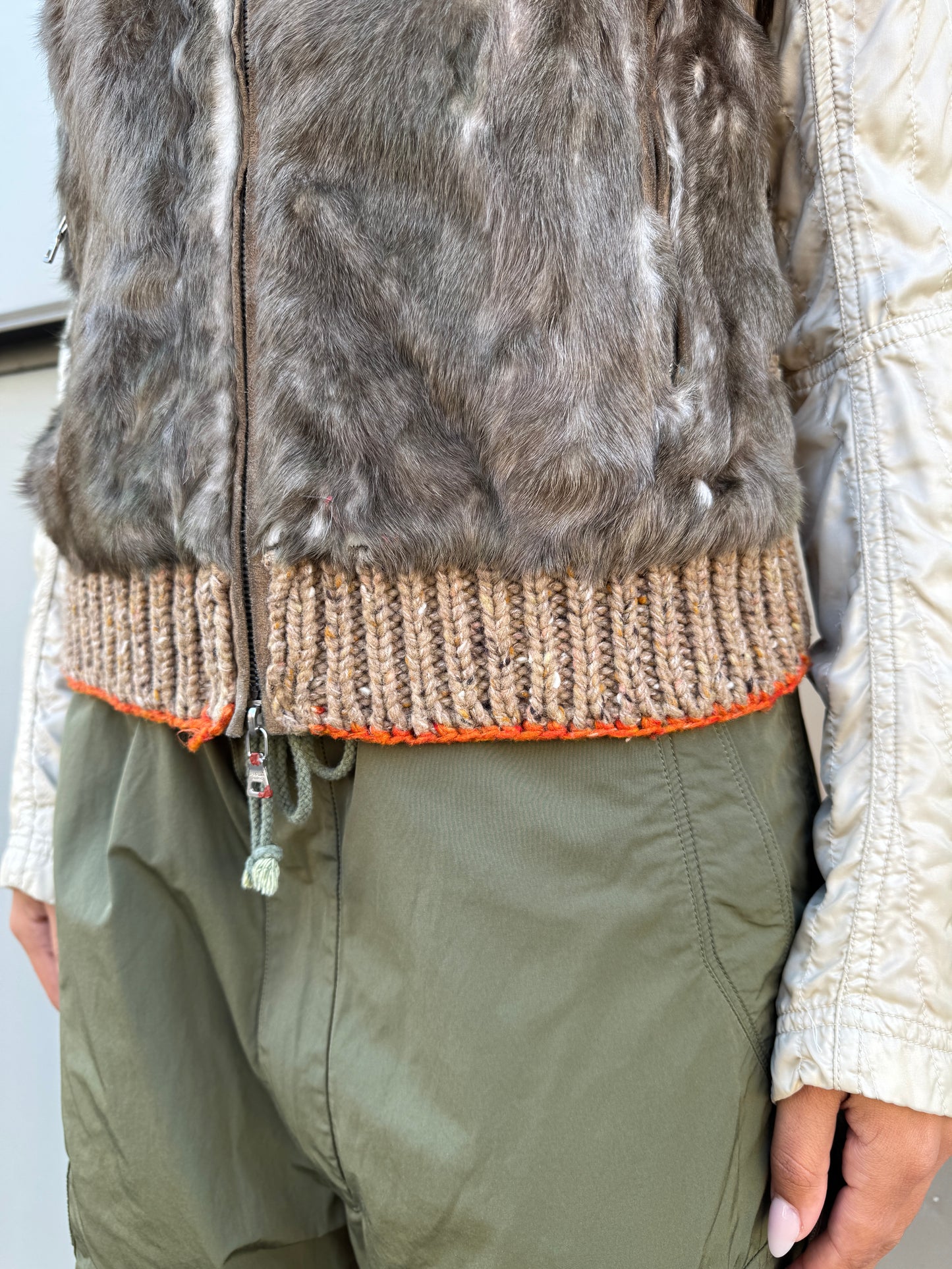 AW03' Prada Sport Dyed Kid Fur Knitted Vest
