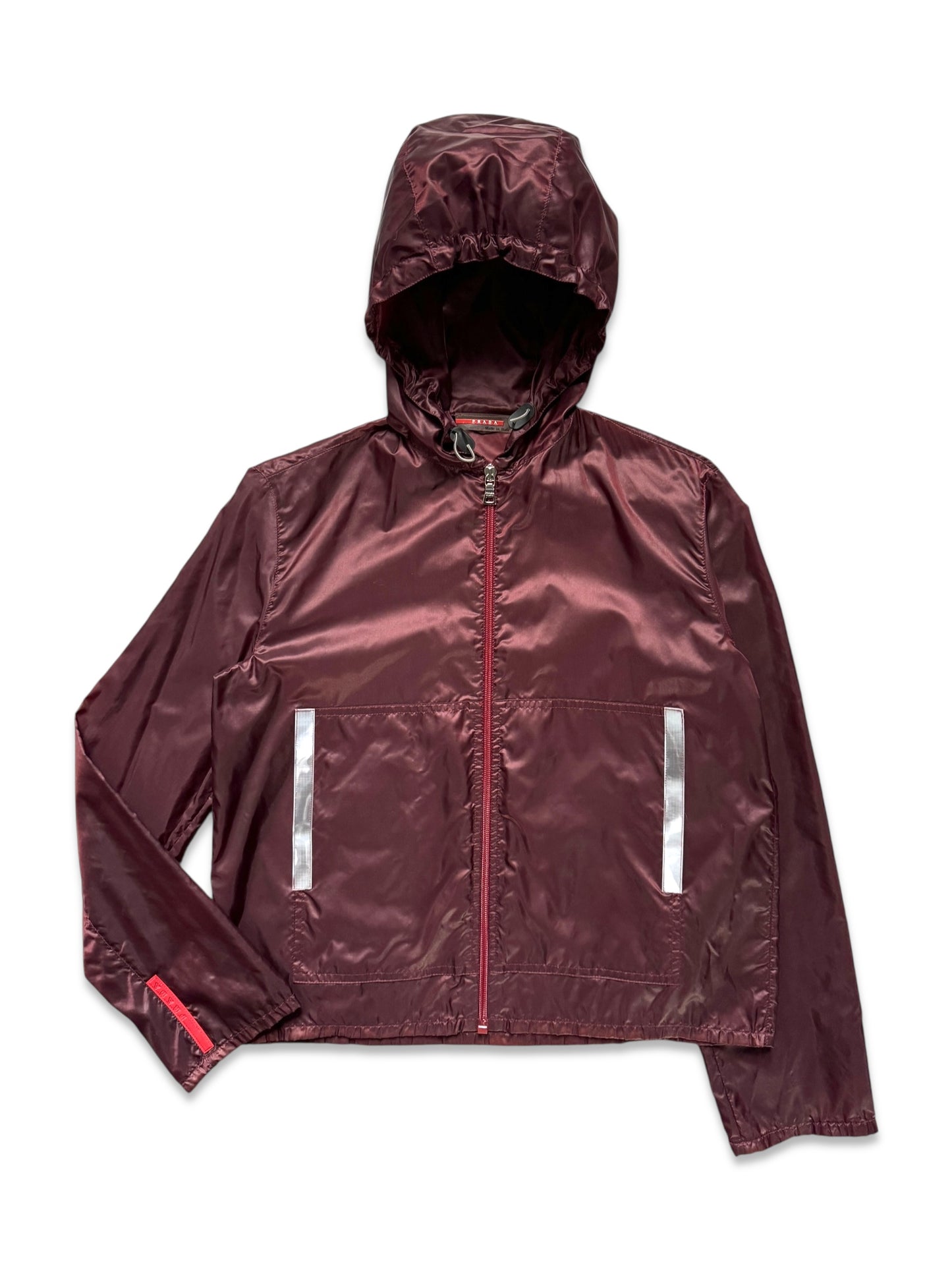 SS00’ Prada Sport 3M Burgundy Hooded Nylon Jacket