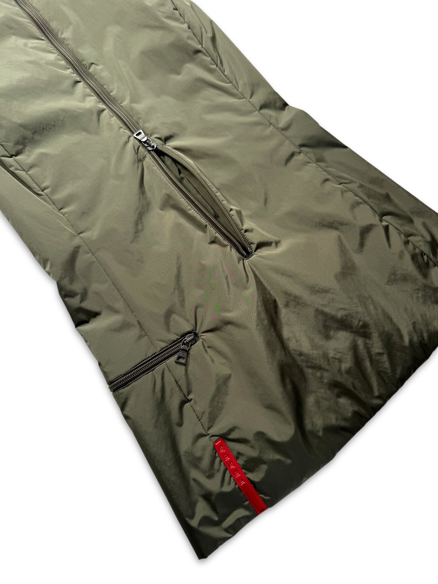 AW99’ Prada Sport Khaki Hooded Pullover Dress