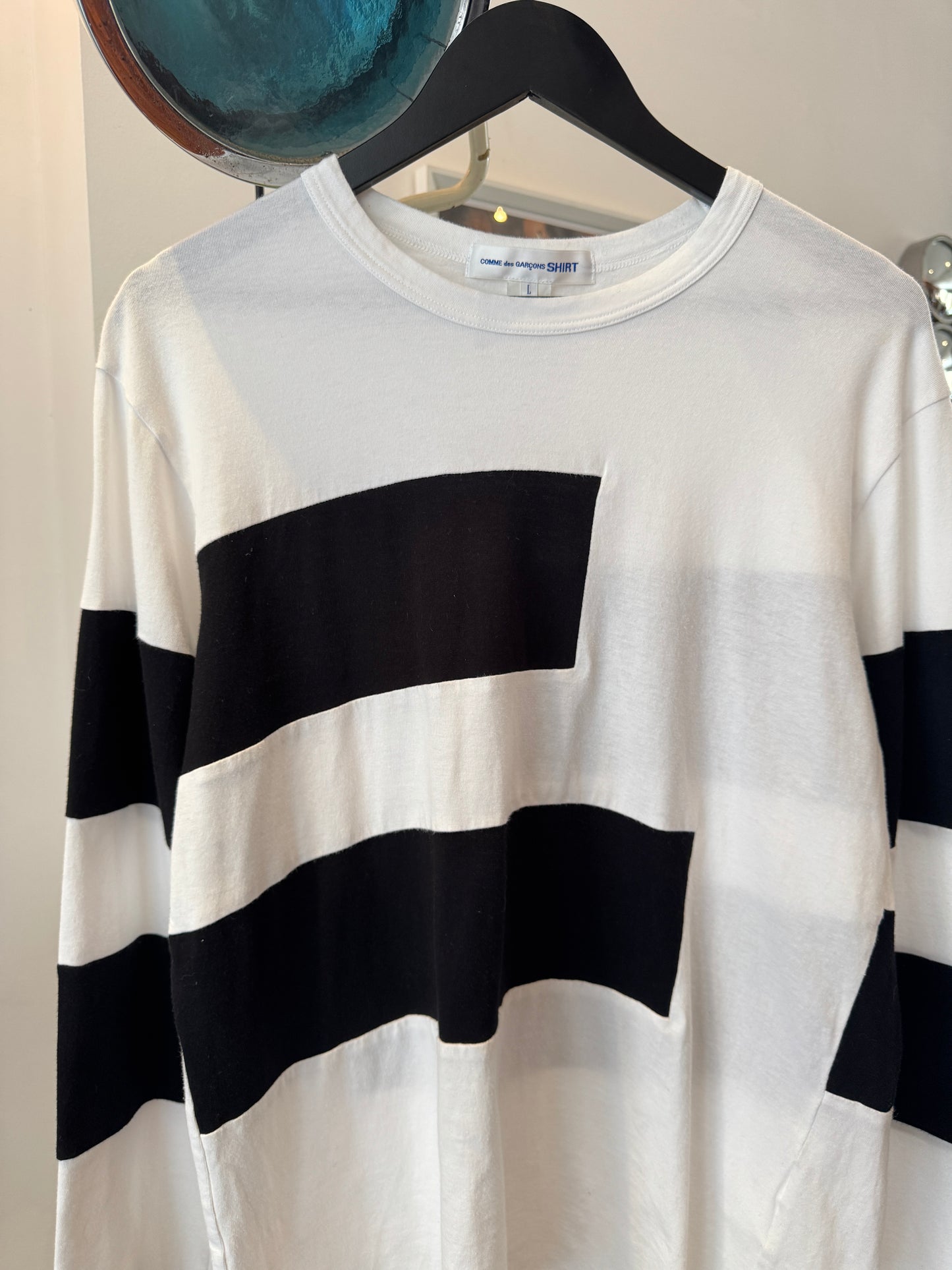 Early 2000's Comme Des Garcons SHIRT Striped Panel Longsleeve T-Shirt