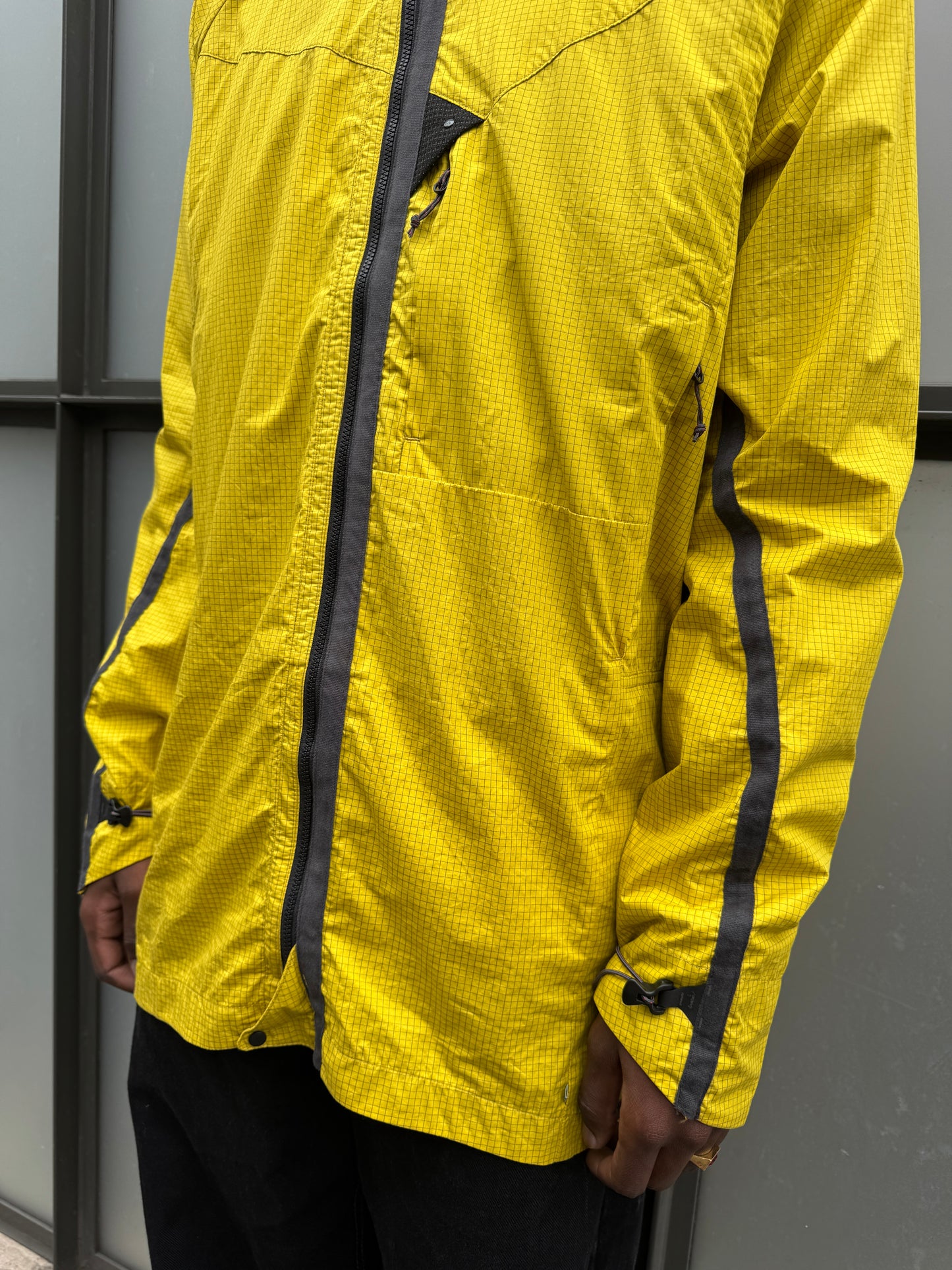 Klattermusen Bright Yellow Rip Stop Technical Asymmetric Zip Jacket