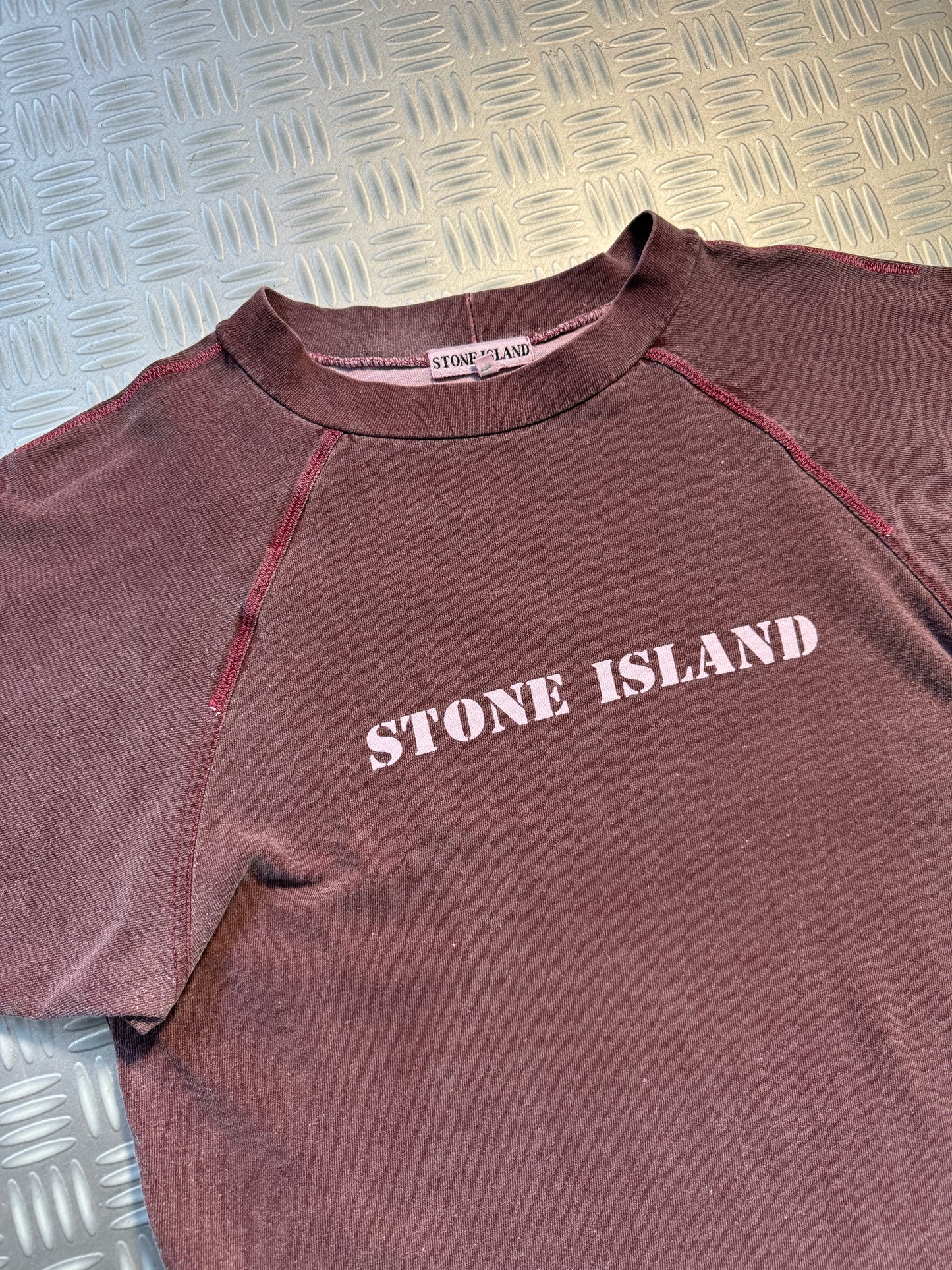 1980’s Stone Island Spellout Burgundy Tee