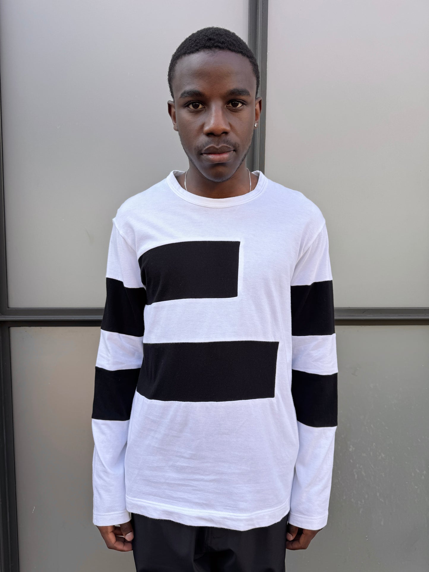 Early 2000's Comme Des Garcons SHIRT Striped Panel Longsleeve T-Shirt