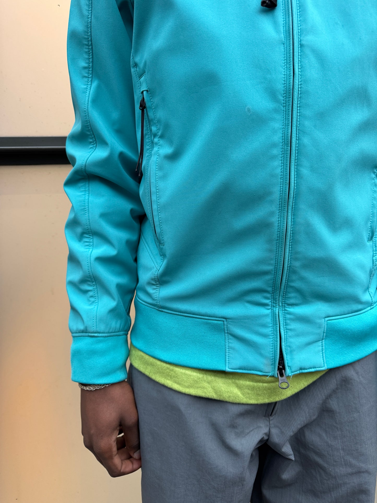 CP Company Marina Blue Soft Shell Goggle Jacket