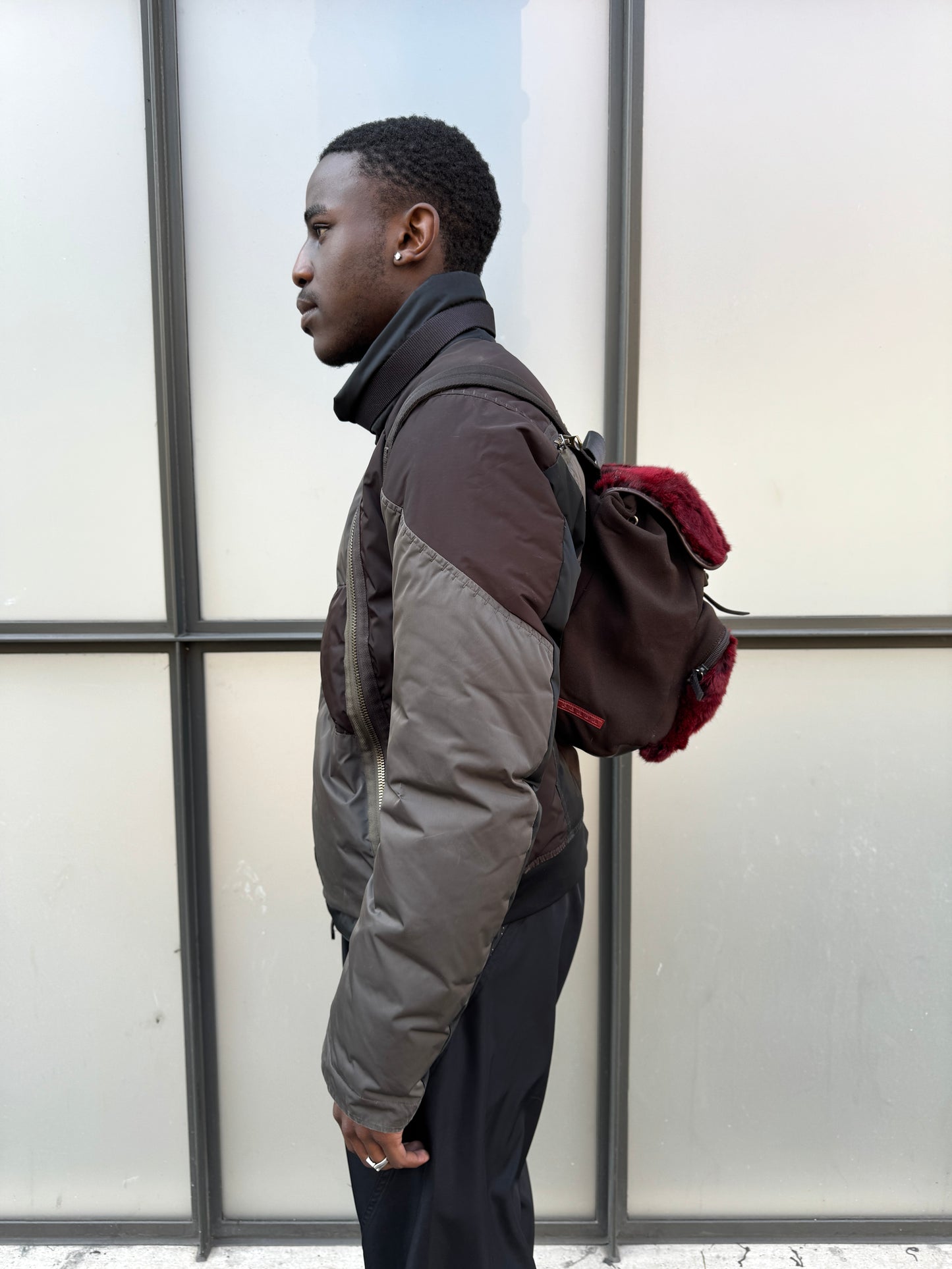SS00’ Prada Sport Red Dyed Goat Fur Back Pack