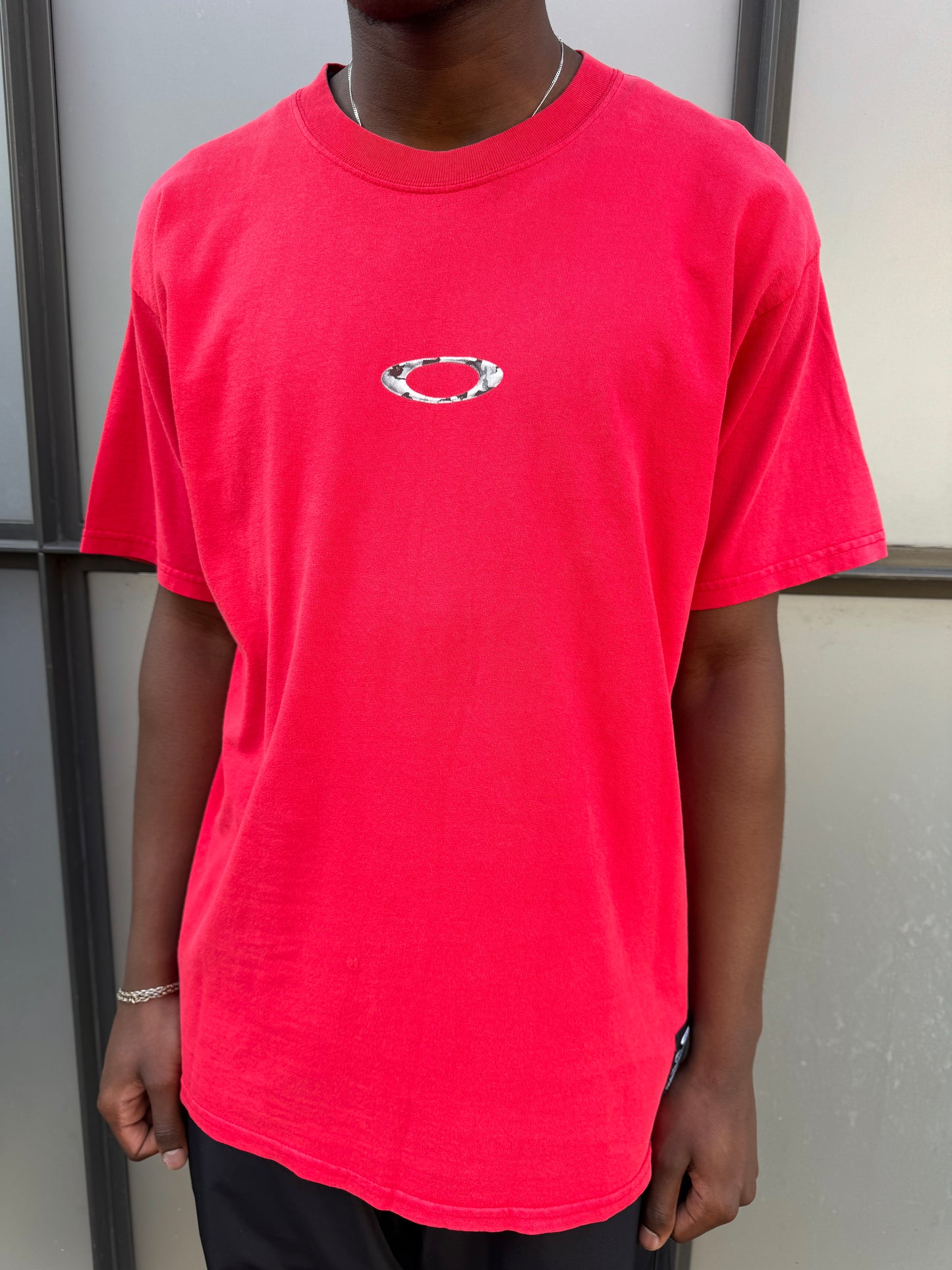 Early 2000’s Oakley Software Bright Red Graphic Tee