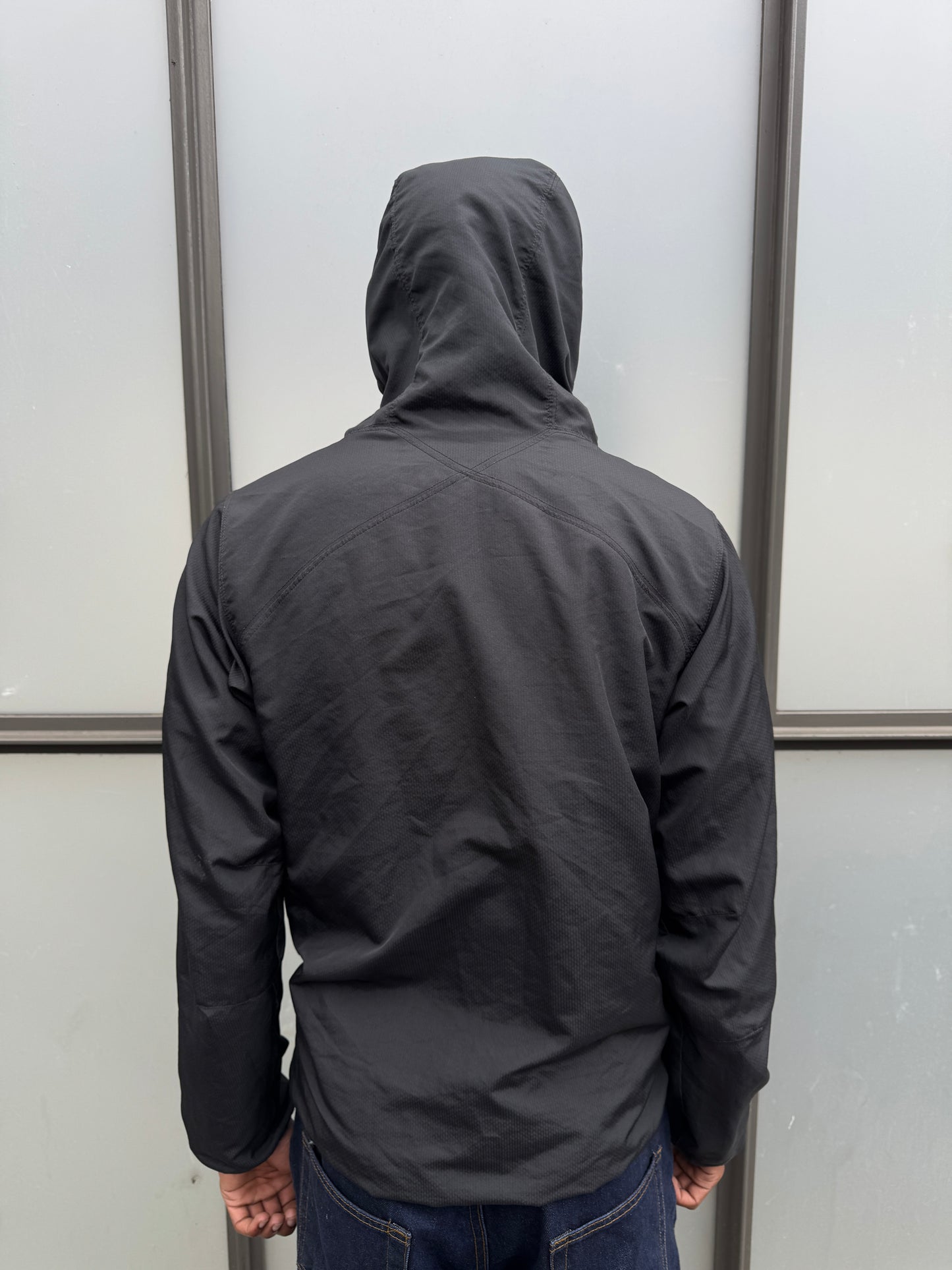 Early 2000’s Nike T90 Spider Web Jet Black Hooded Jacket