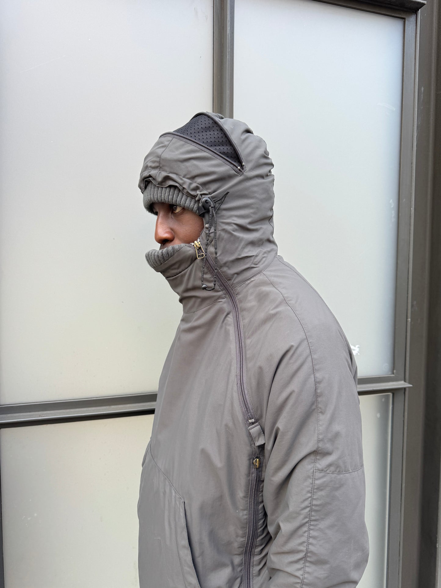 Early 2000’s Schott Expandable Balaclava Hood Padded Pullover Jacket