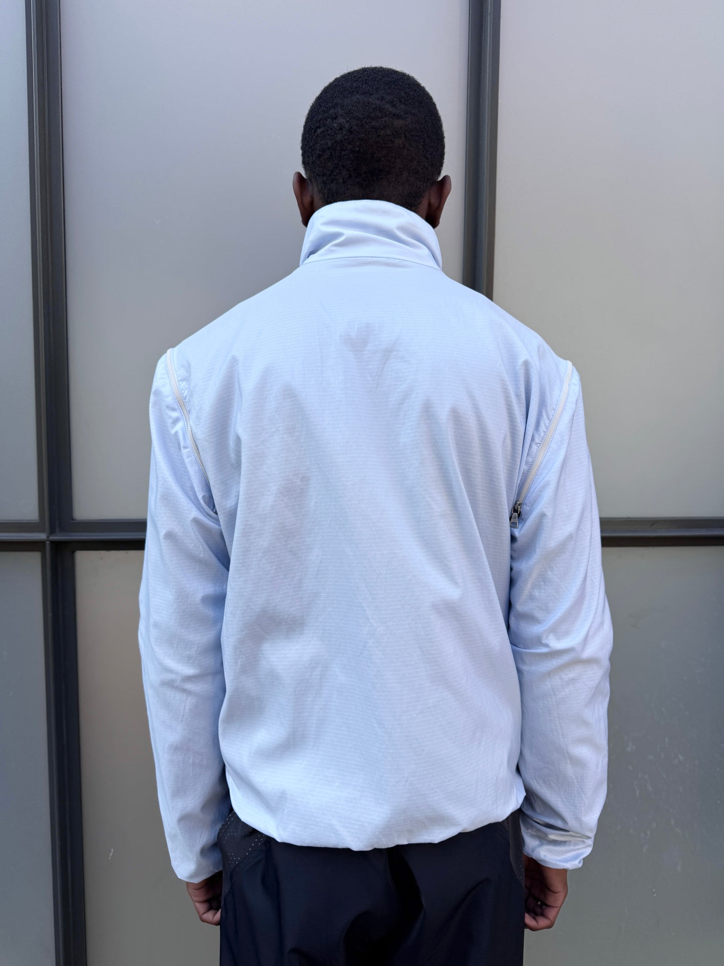 Early 2000's Prada Sport Reversible 4in1 Baby Blue/Grey “Faux Wool” Jacket