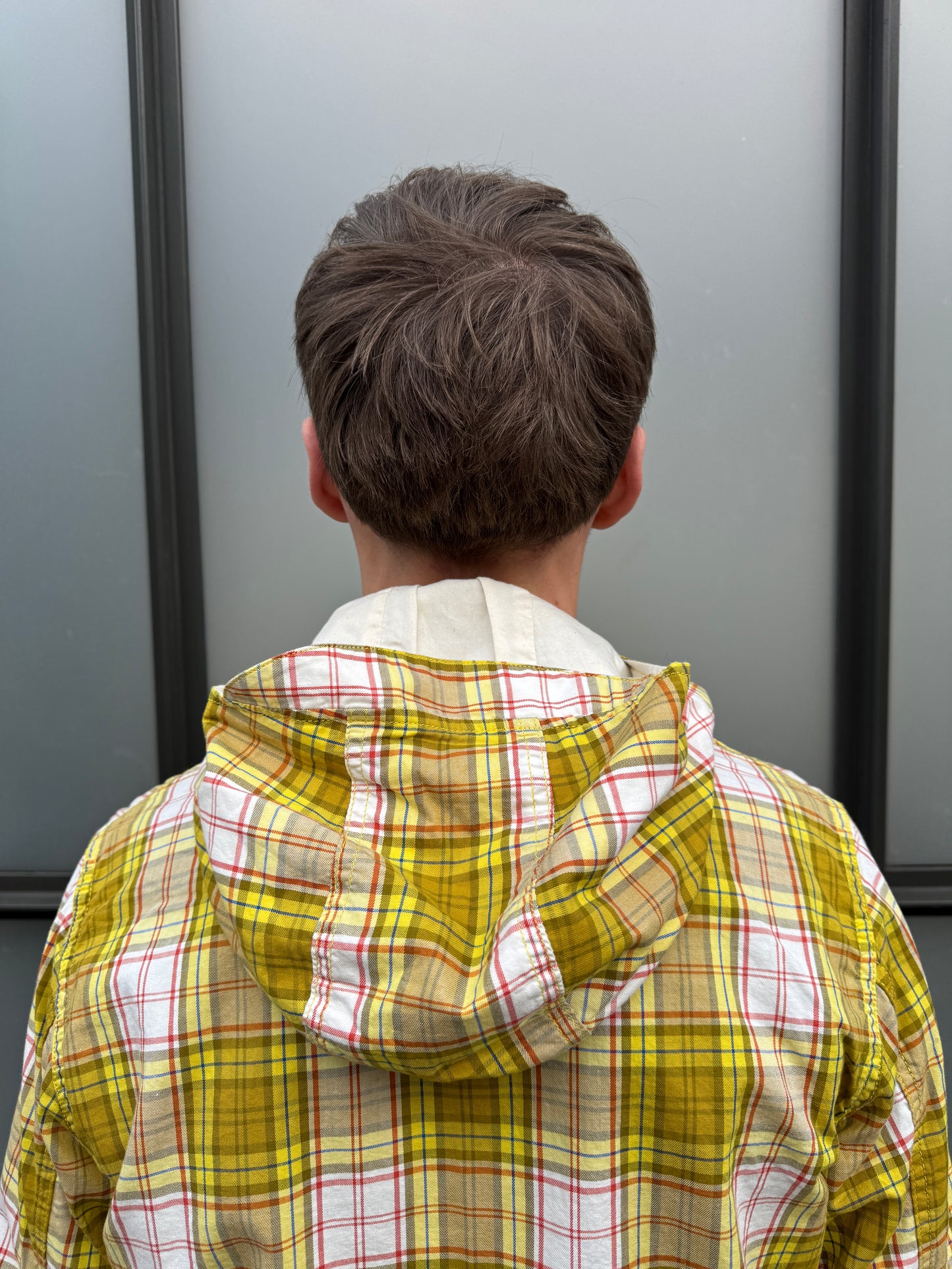 1990’s Stüssy Bright Yellow Plaid Hooded Jacket