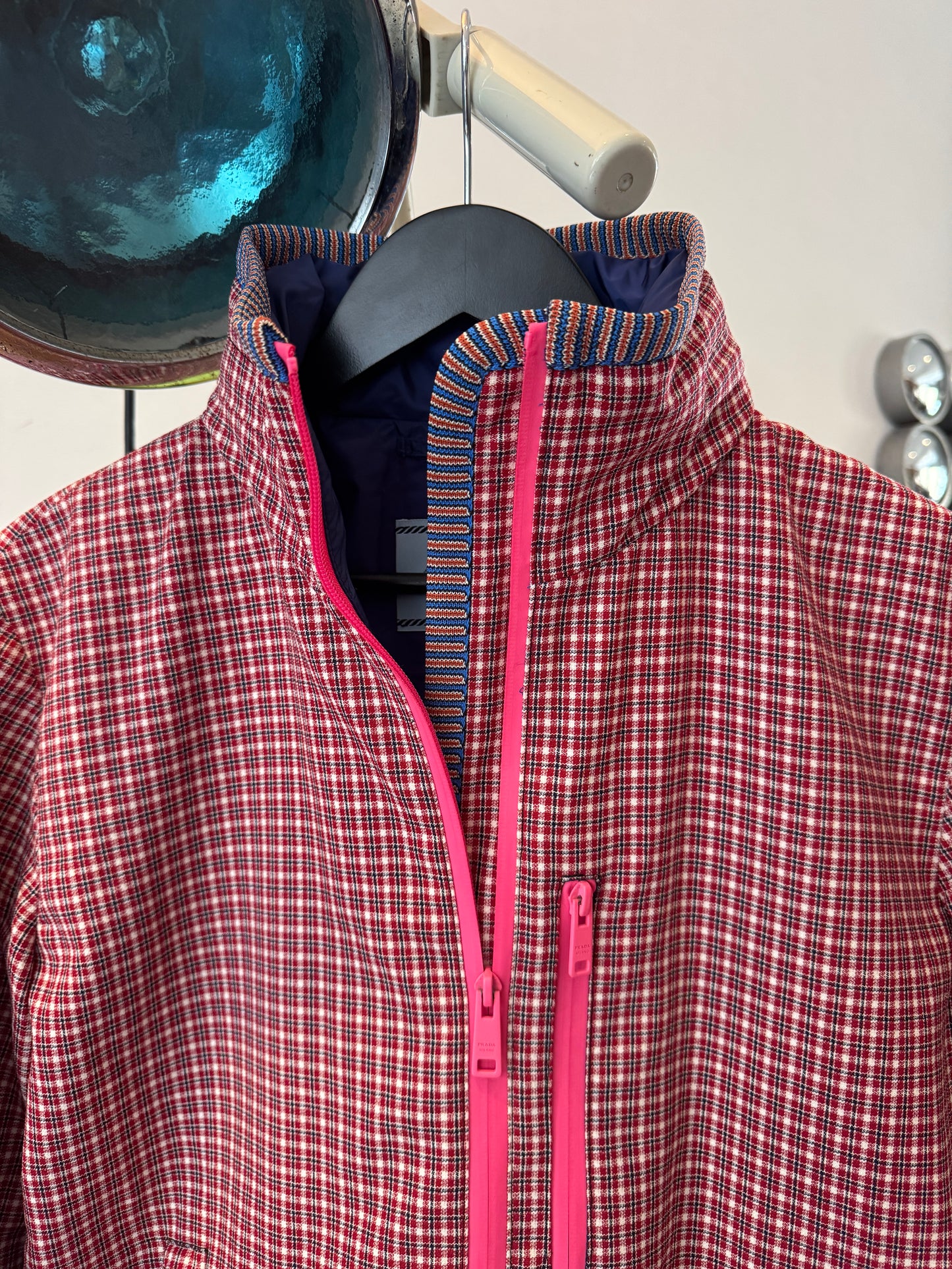 SS17’ Prada Main Line Knitted Plaid Jacket