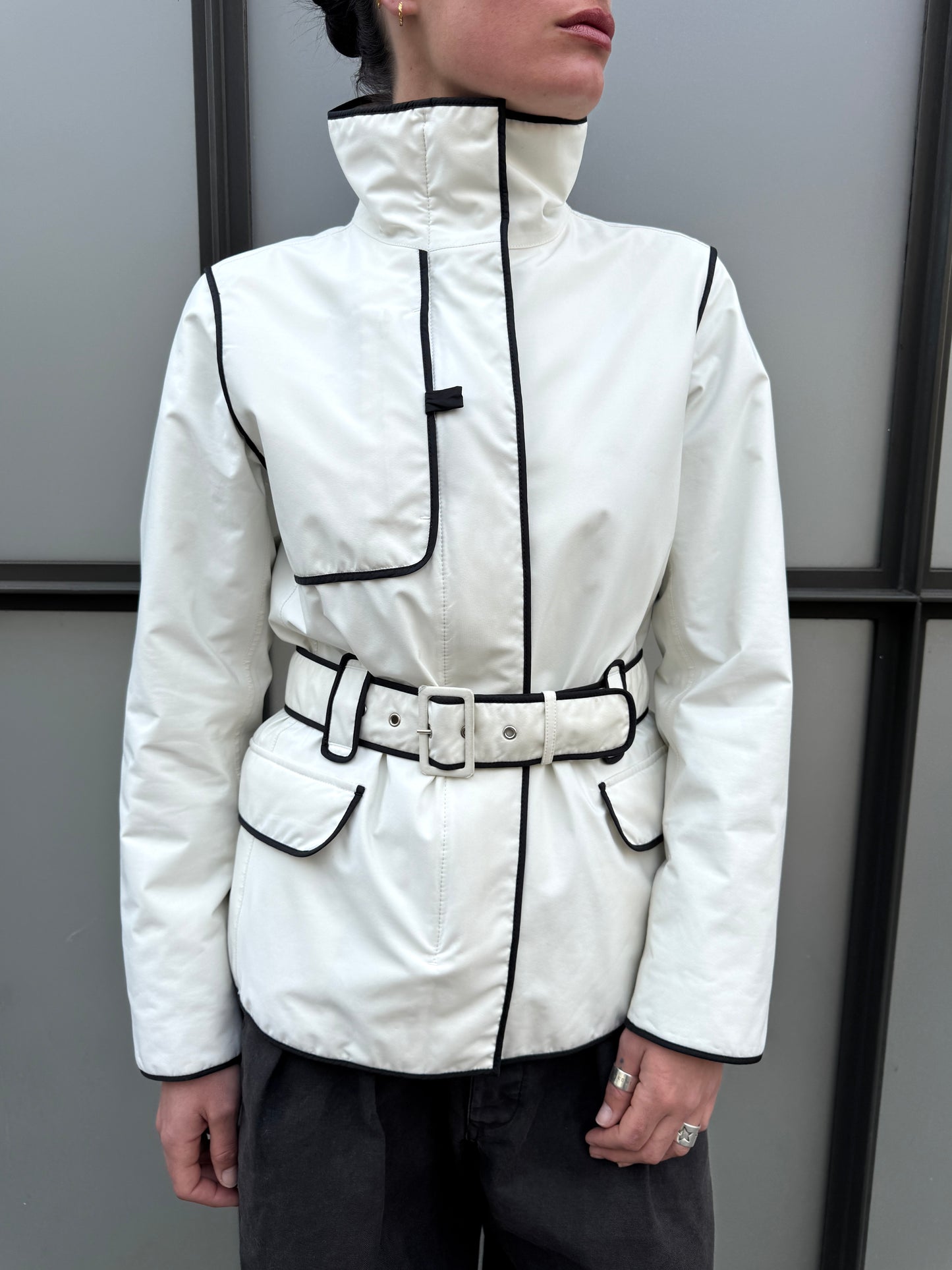 AW03’ Prada Linea Rossa Gore-Tex Tromp L’oeil Trench Coat