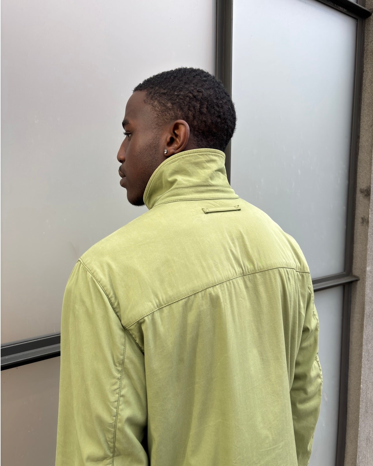 Early 2000’s Prada Sport Washed Lime Green Tonal Tab Chore Jacket