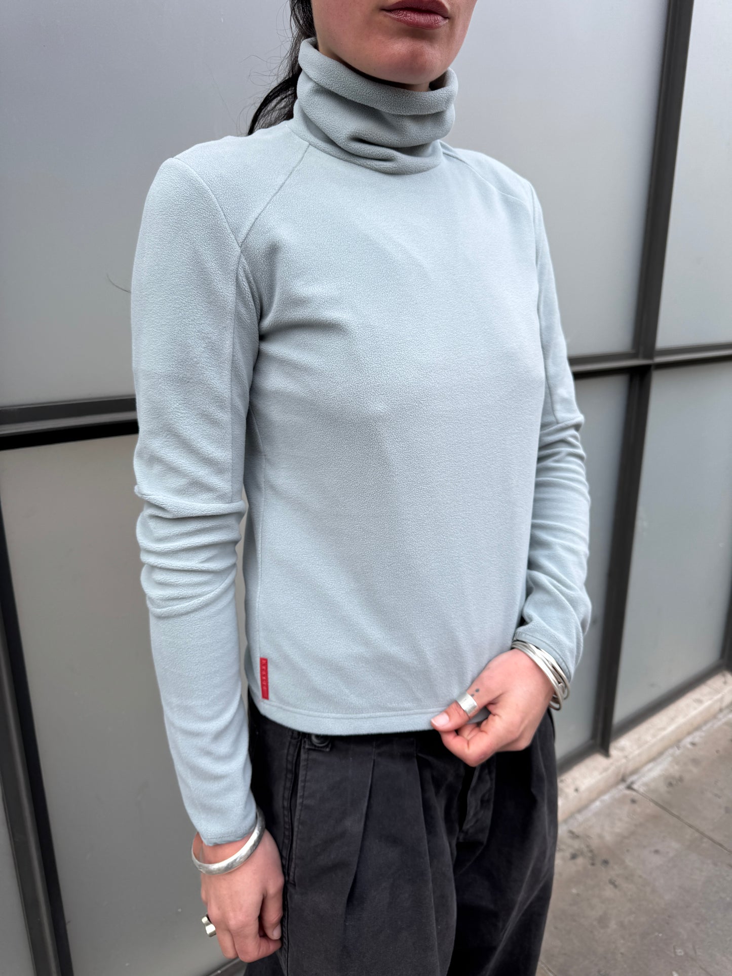 SS99’ Prada Sport Duck Egg Baby Blue/Grey Roll Neck Fleece