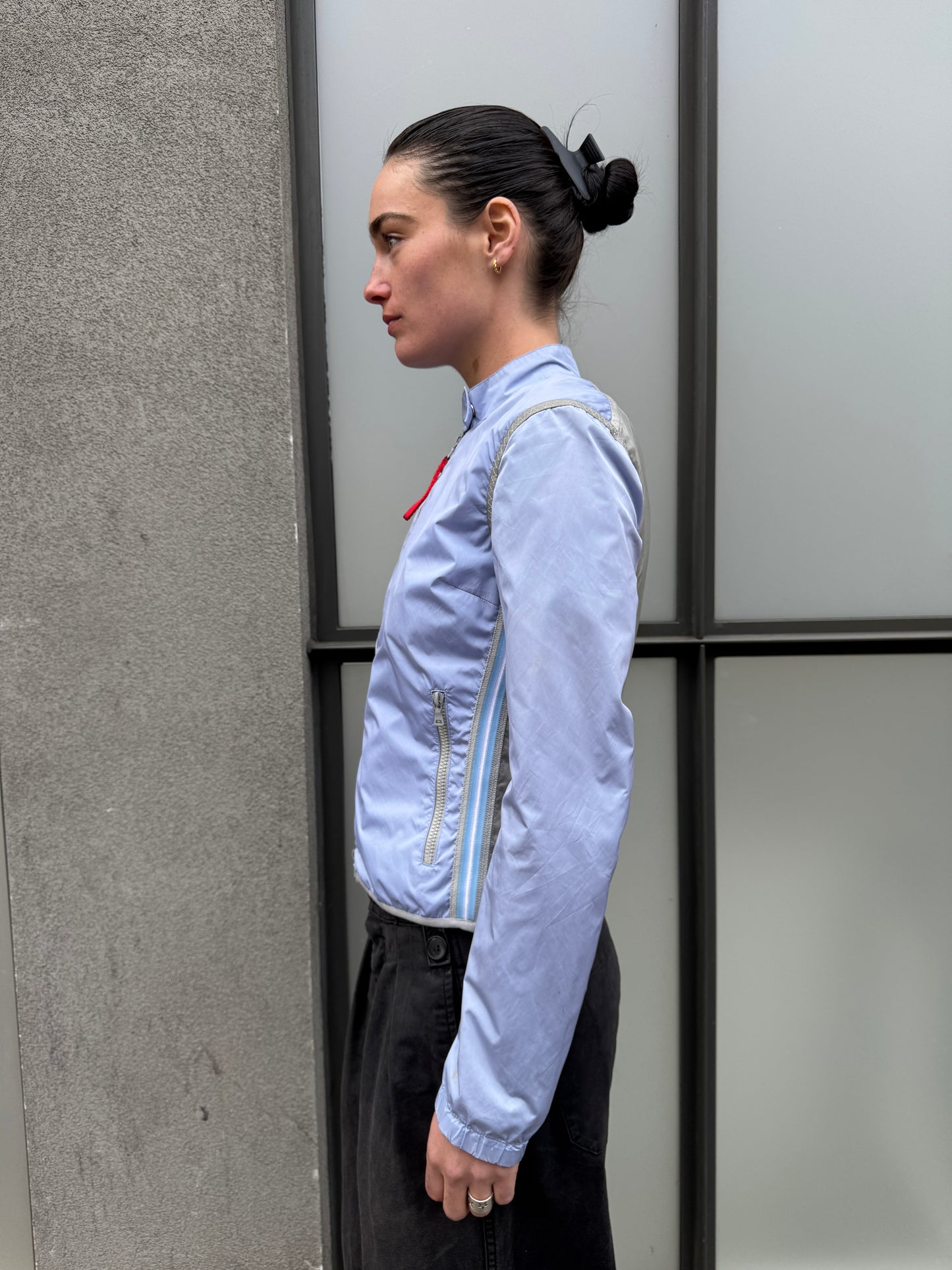 SS00’ Prada Sport Semi Transparent Back Baby Blue Jacket