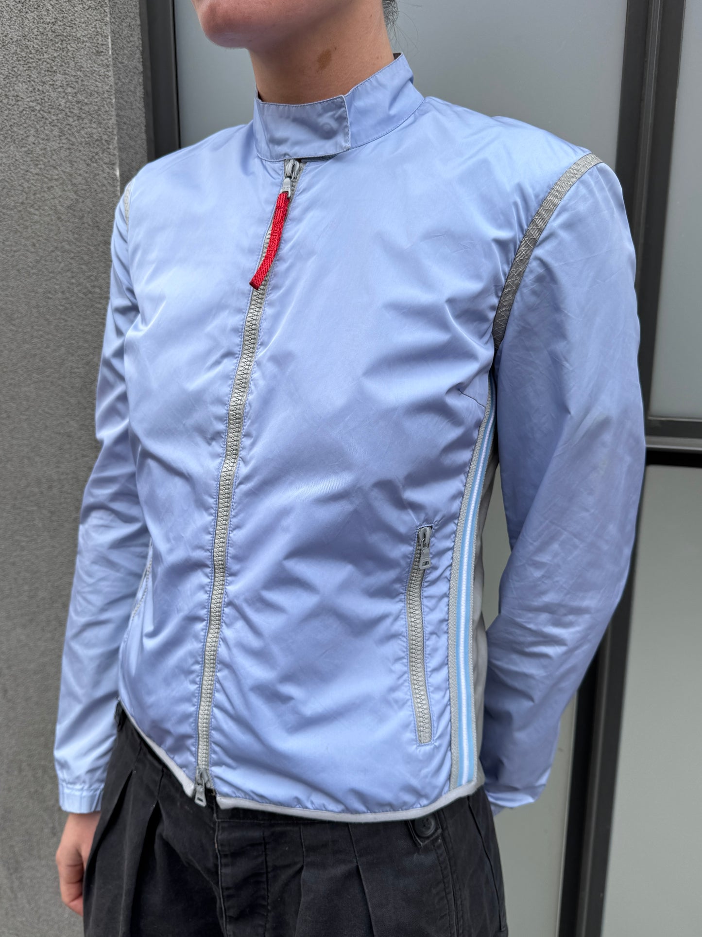 SS00’ Prada Sport Semi Transparent Back Baby Blue Jacket