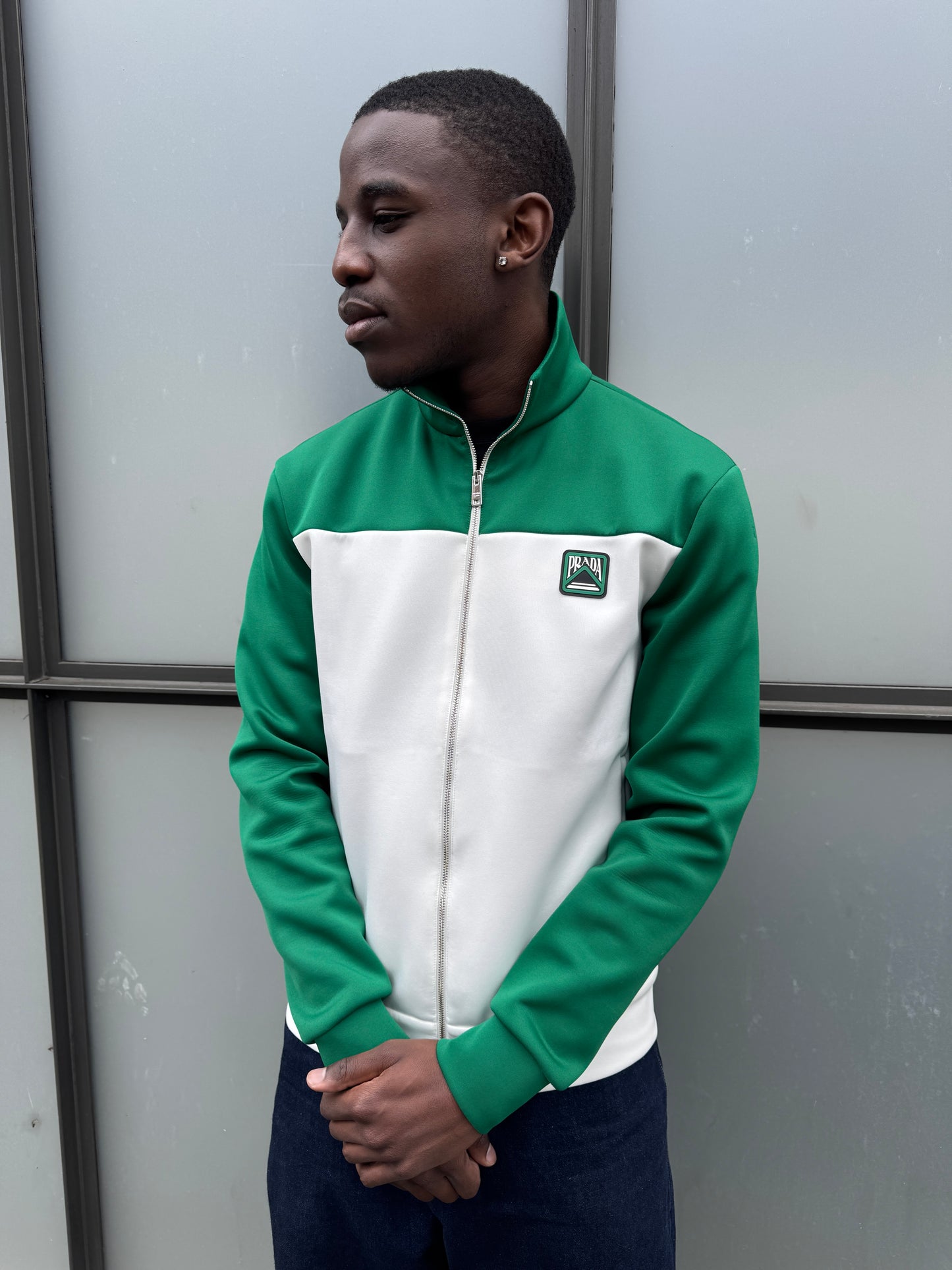 SS18’ Prada Mainline Emerald Green Track Jacket